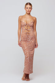 This is an image of Summer Midi in Coconut - RESA featuring a model wearing the dress