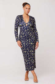 This is an image of Twiggy Dress in Midnight - RESA featuring a model wearing the dress