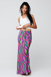 This is an image of Ziggy Skirt in Candy - RESA featuring a model wearing the dress