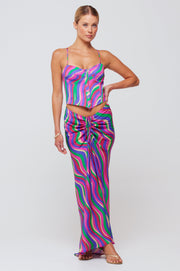 This is an image of Ziggy Skirt in Candy - RESA featuring a model wearing the dress