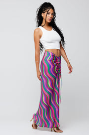 This is an image of Ziggy Skirt in Candy - RESA featuring a model wearing the dress