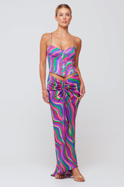 This is an image of Ziggy Skirt in Candy - RESA featuring a model wearing the dress
