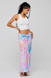 This is an image of Ziggy Skirt in Serene - RESA featuring a model wearing the dress