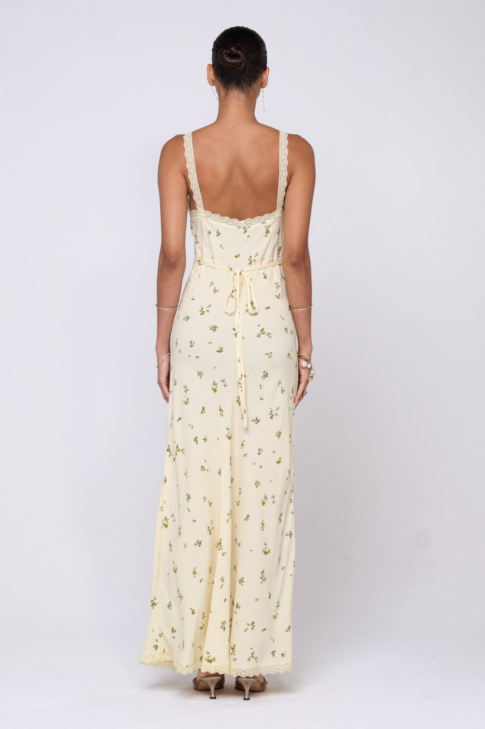 anais maxi dress IN BEURRE- SAMPLE SALE XS long balloon sleeves Smak Parlour Color:Terrace Green Go With The Flow Engineered Woven Maxi Stylish Christmas Outfit with