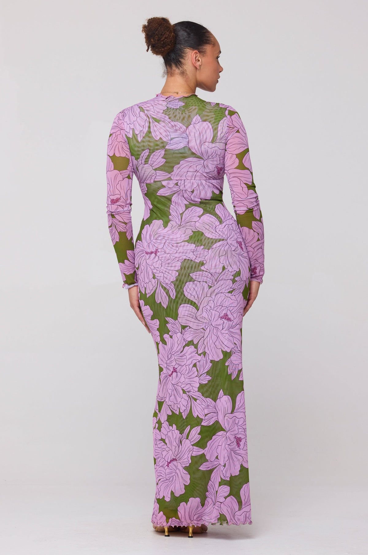 This is an image of Audrey Dress in Aster - RESA featuring a model wearing the dress