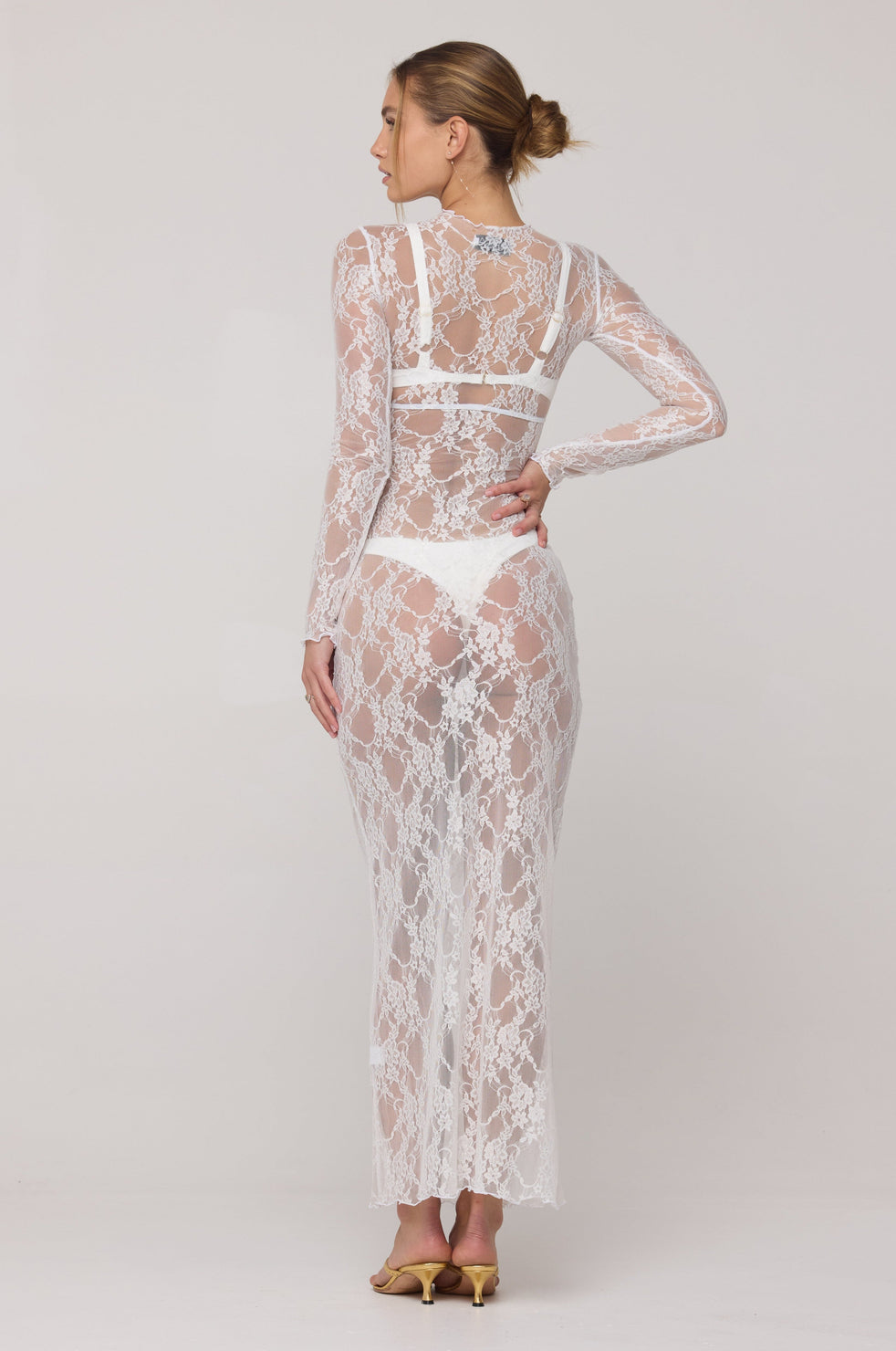 Audrey Lace Dress in White Lace – RESA