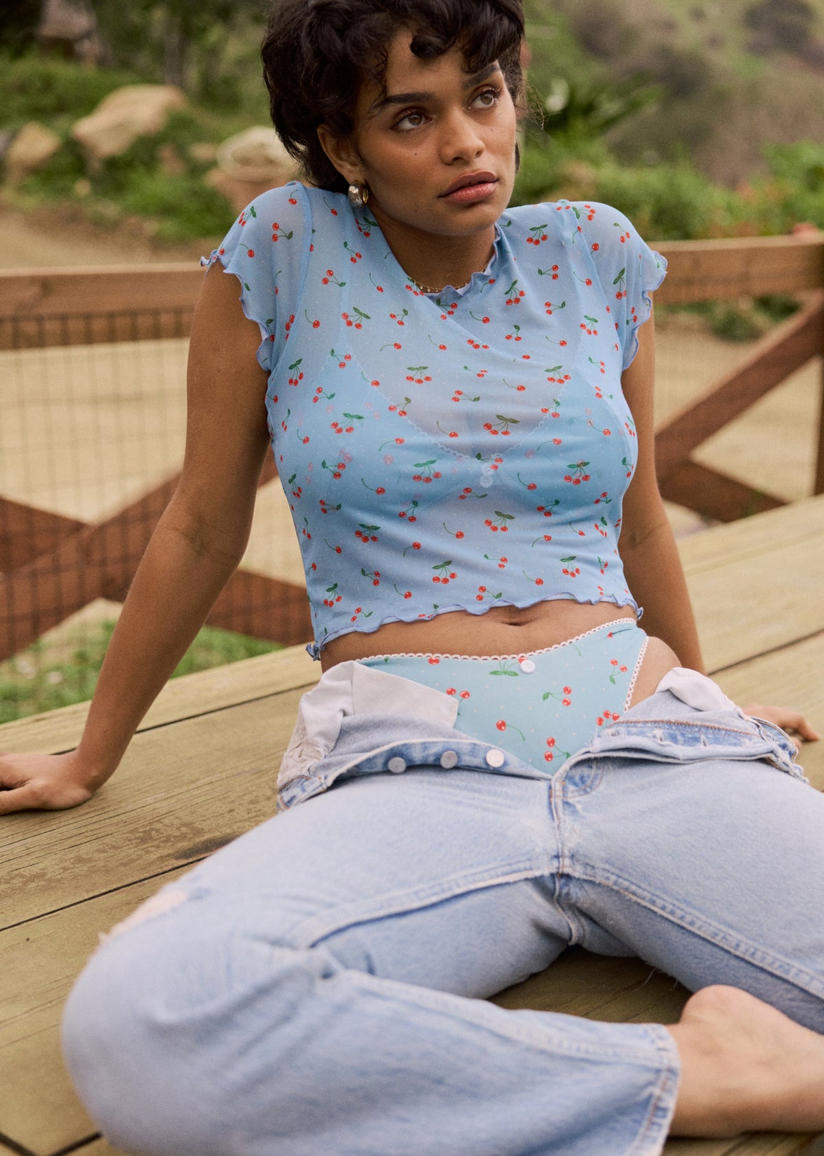 This is an image of Baby Tee Mesh in Fizz - RESA featuring a model wearing the dress