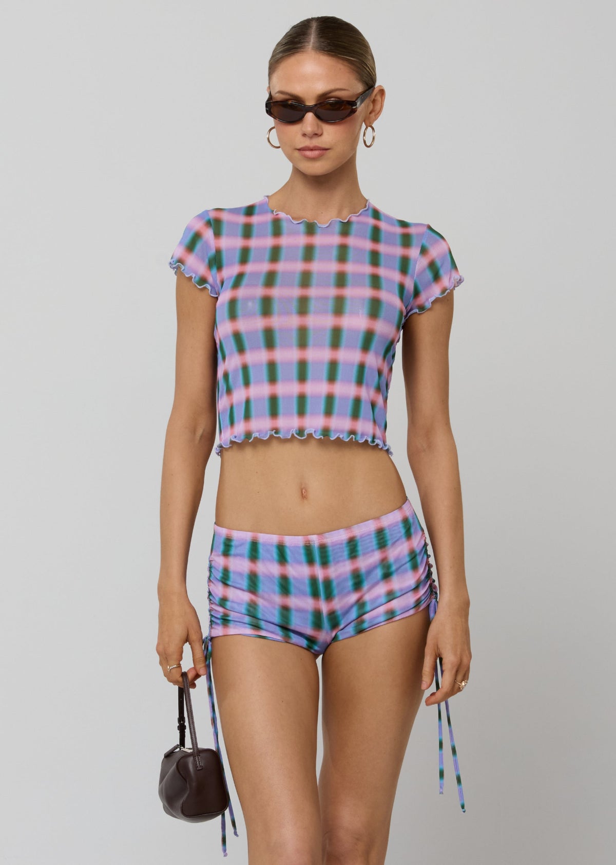 This is an image of Baby Tee Mesh in Motley - RESA featuring a model wearing the dress