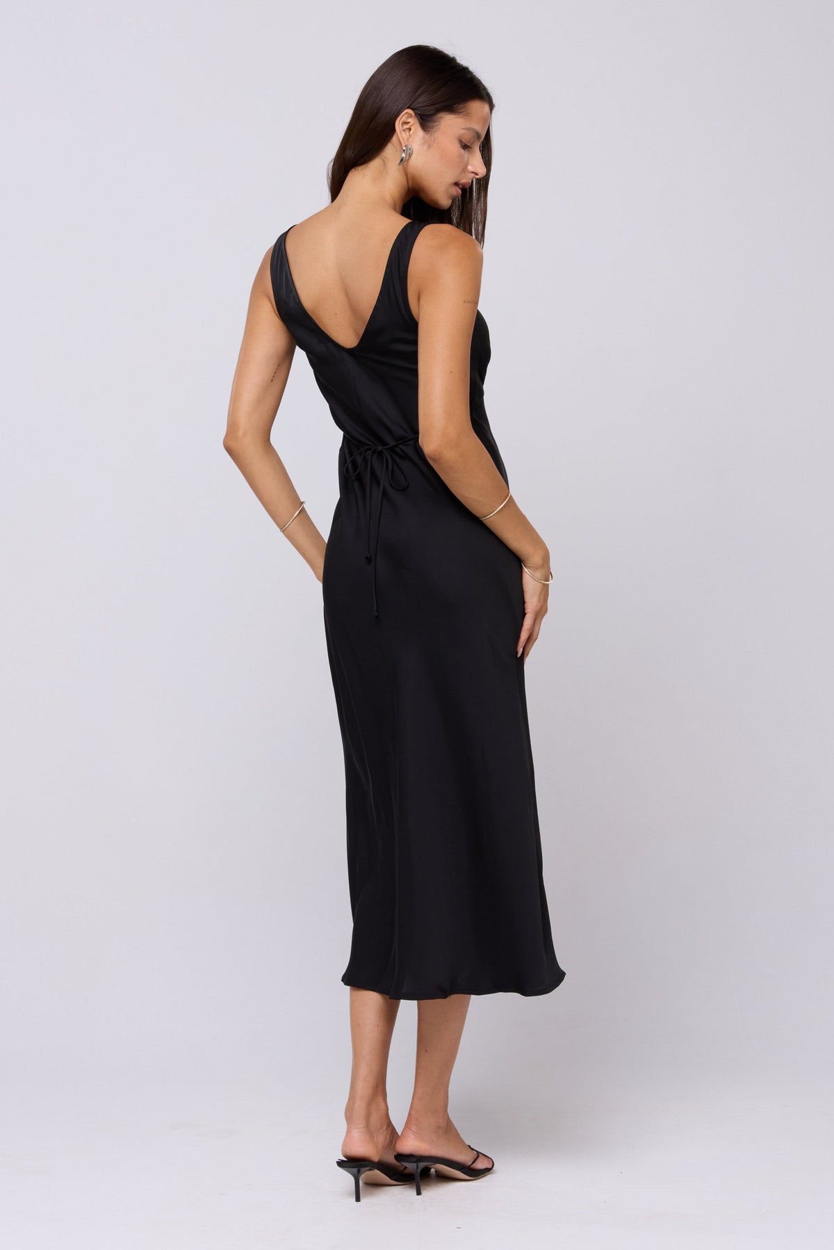 This is an image of Charlie Dress in Black - RESA featuring a model wearing the dress