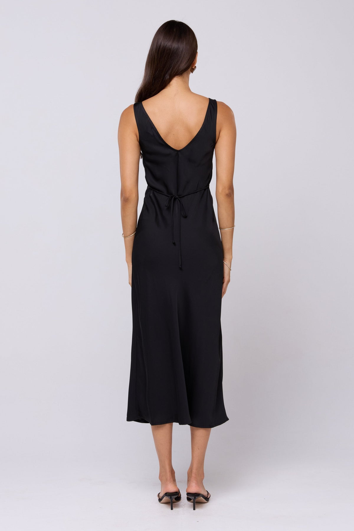 This is an image of Charlie Dress in Black - RESA featuring a model wearing the dress