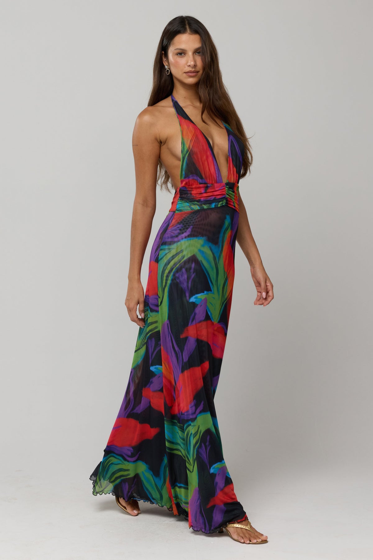 This is an image of Chelsea Dress in Mai Tai - RESA featuring a model wearing the dress