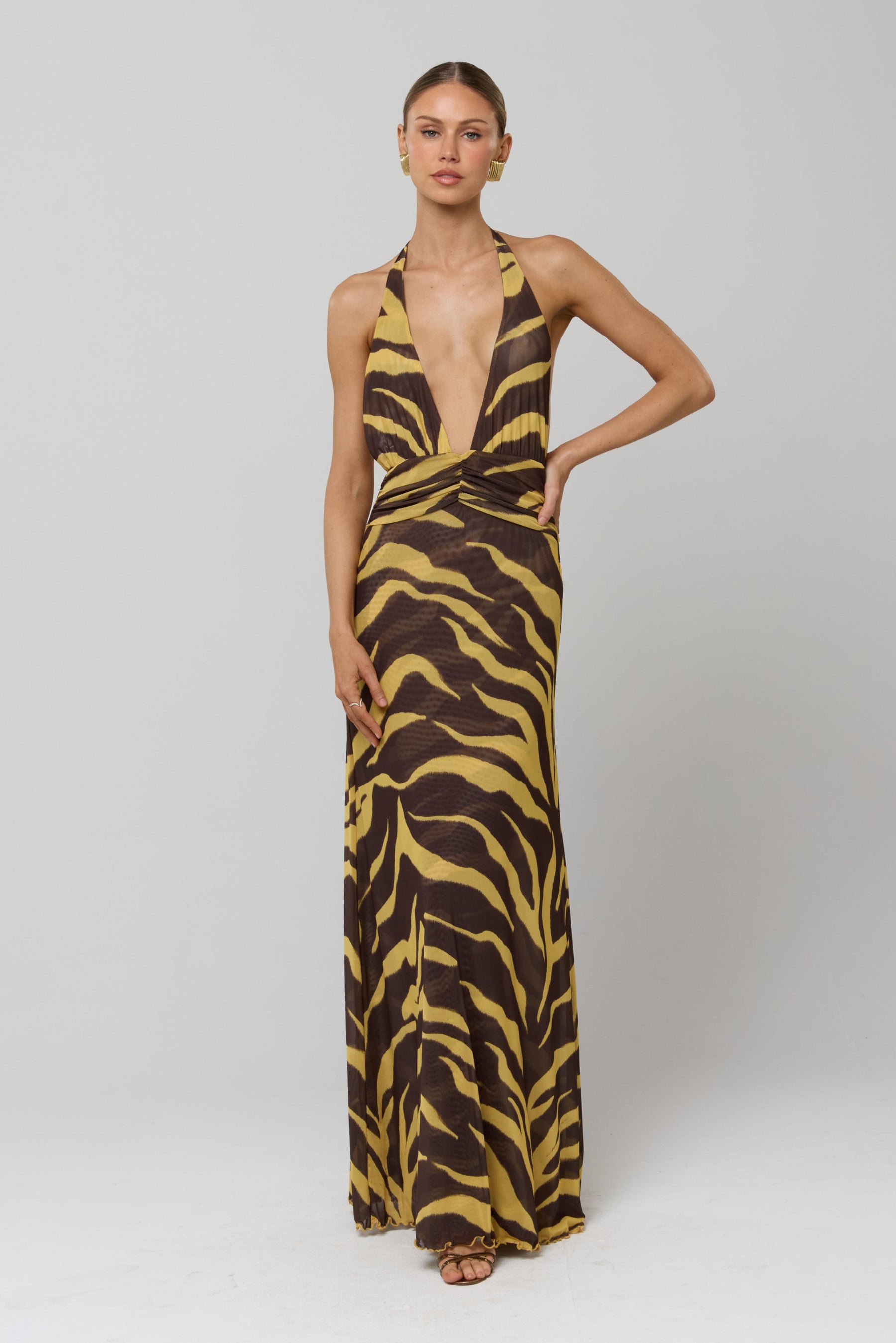 This is an image of Chelsea Dress in Raja - RESA featuring a model wearing the dress