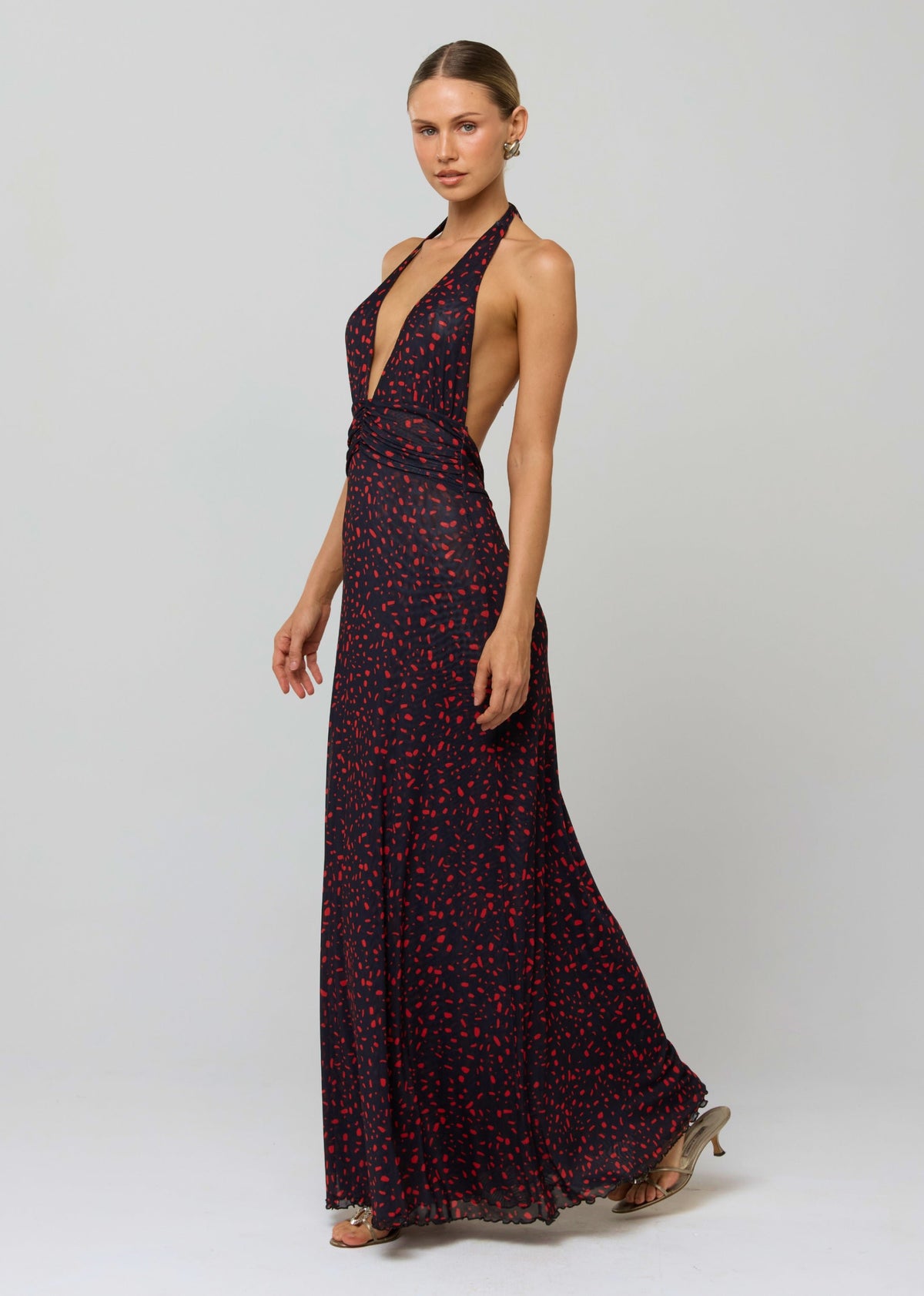 This is an image of Chelsea Dress in Rouge - RESA featuring a model wearing the dress