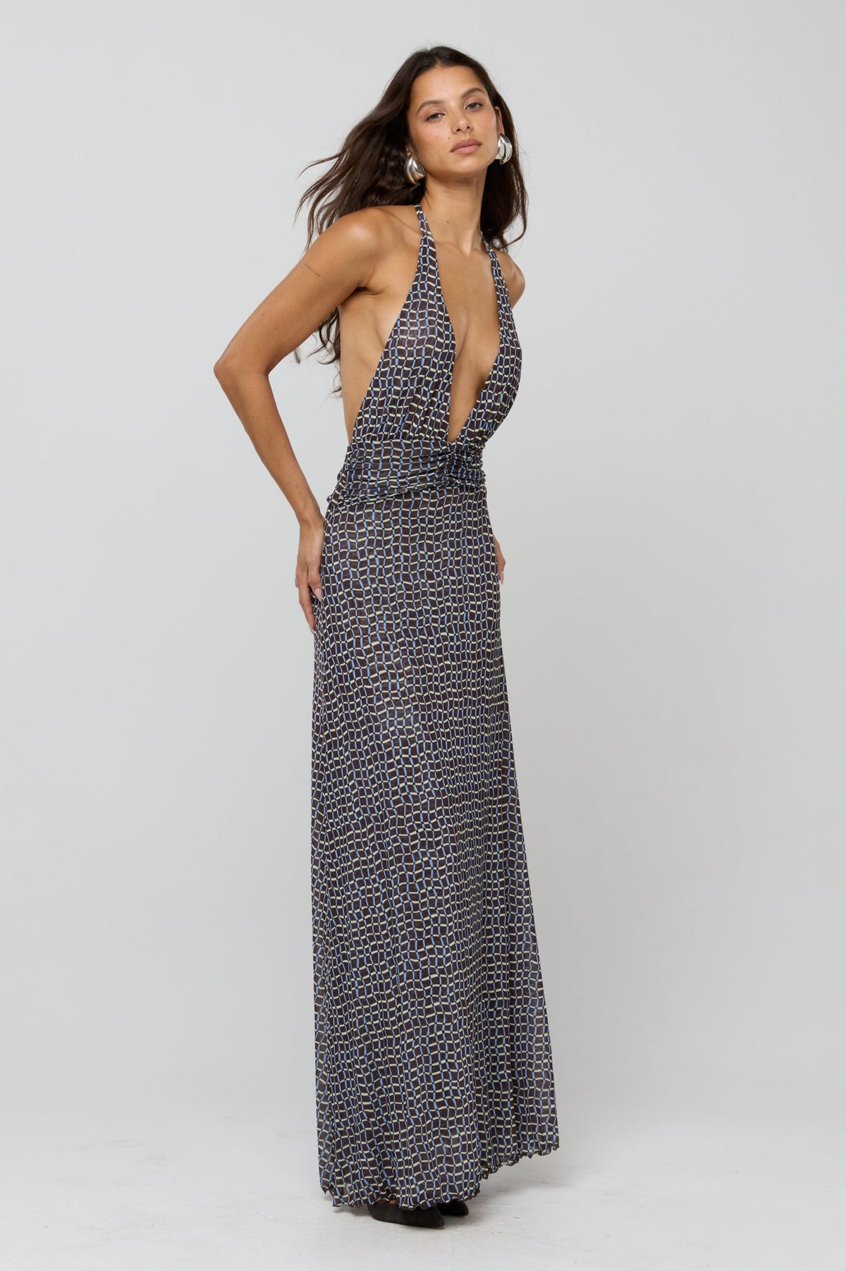 This is an image of Chelsea Dress in Tide - RESA featuring a model wearing the dress