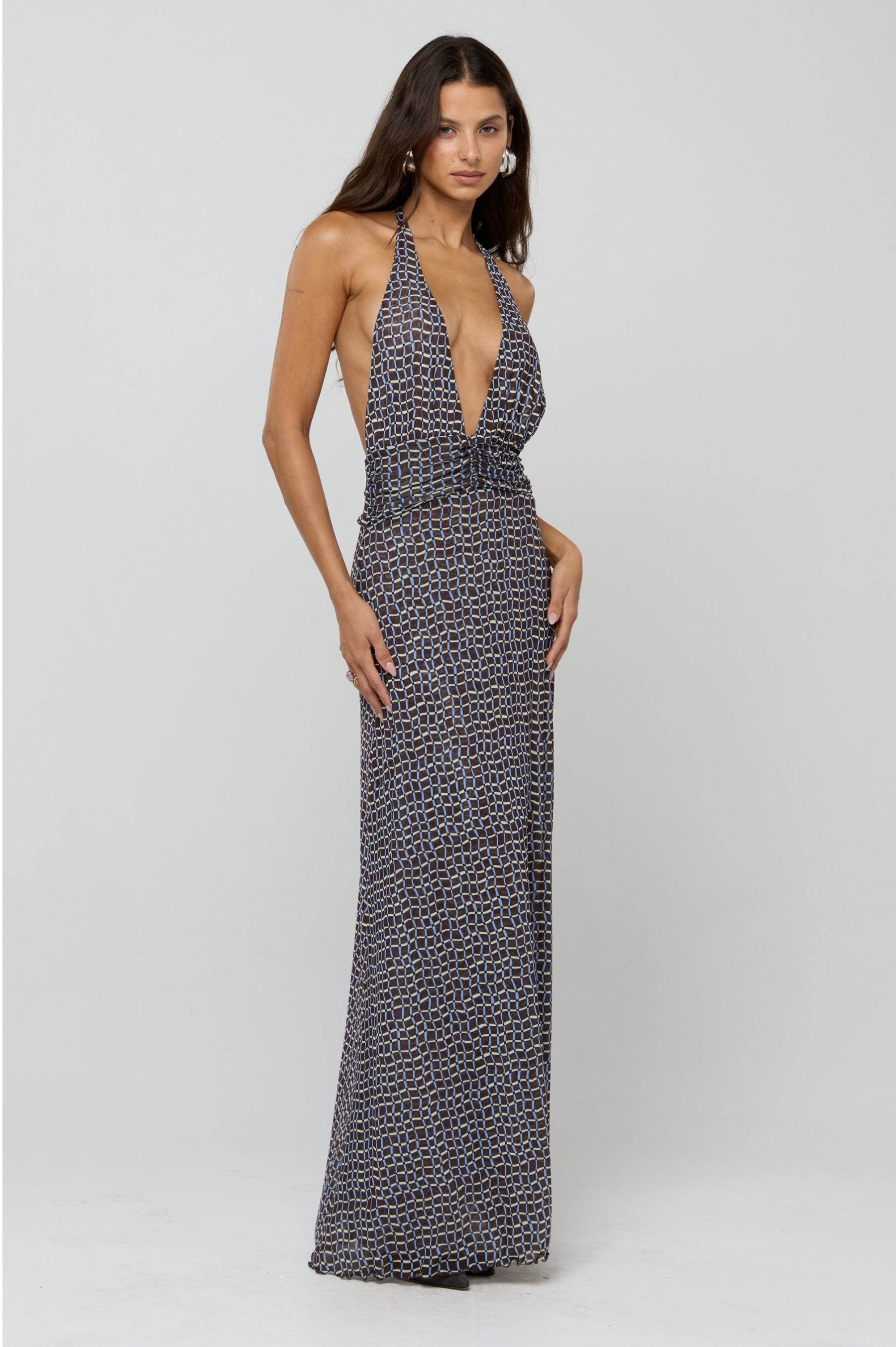 This is an image of Chelsea Dress in Tide - RESA featuring a model wearing the dress