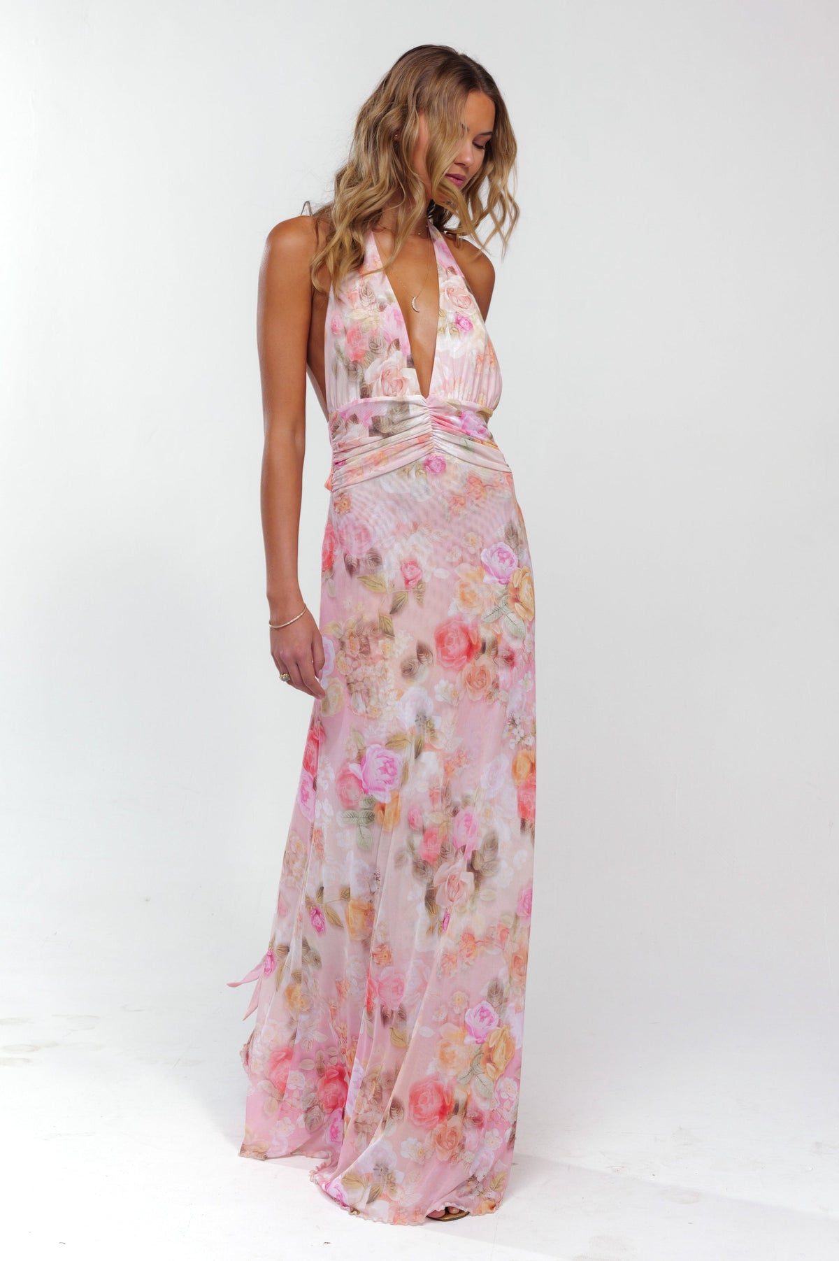 This is an image of Chelsea Maxi Dress in Aspen - RESA featuring a model wearing the dress