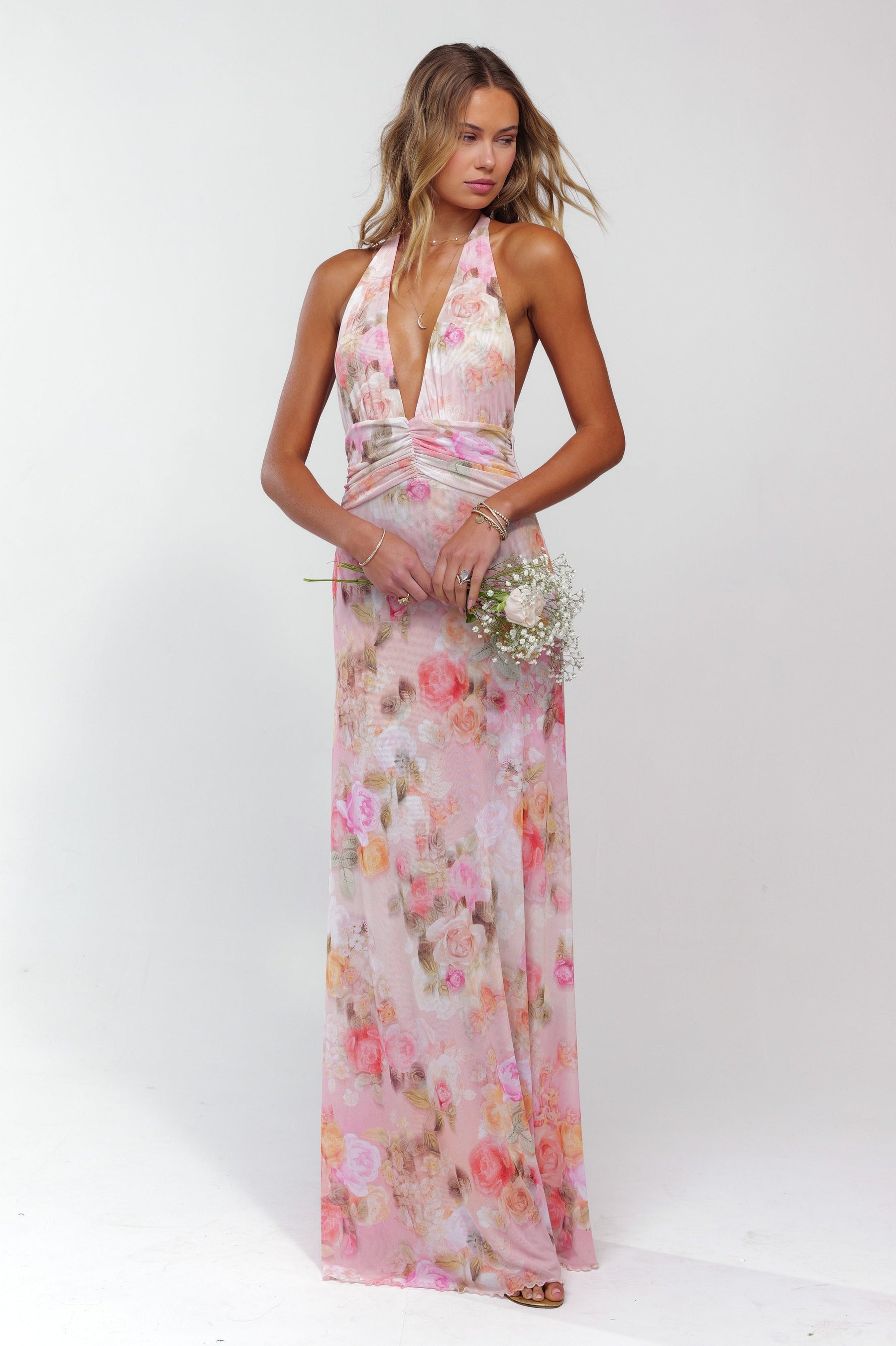 This is an image of Chelsea Maxi Dress in Aspen - RESA featuring a model wearing the dress