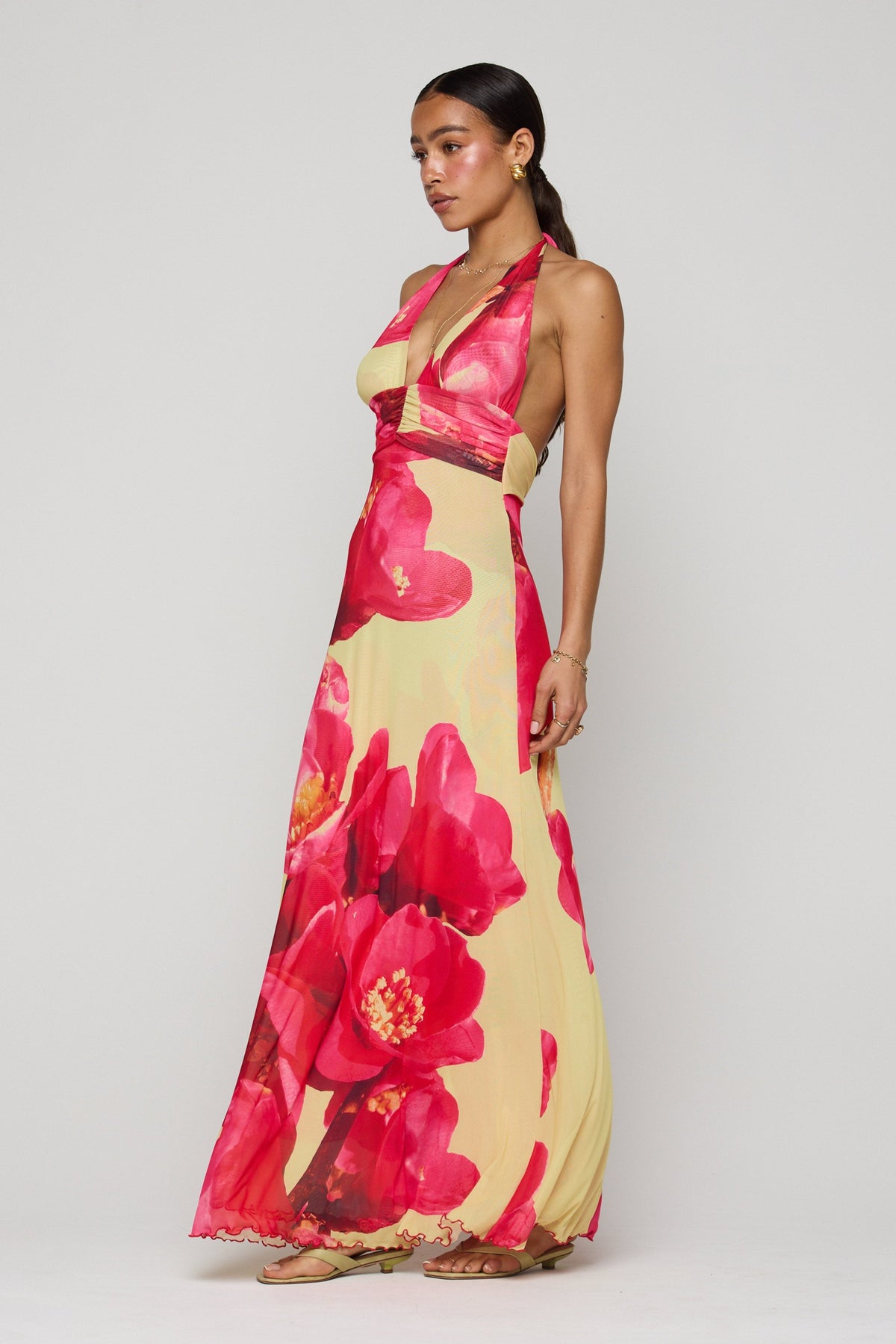 This is an image of Chelsea Maxi Dress in Crawford - RESA featuring a model wearing the dress