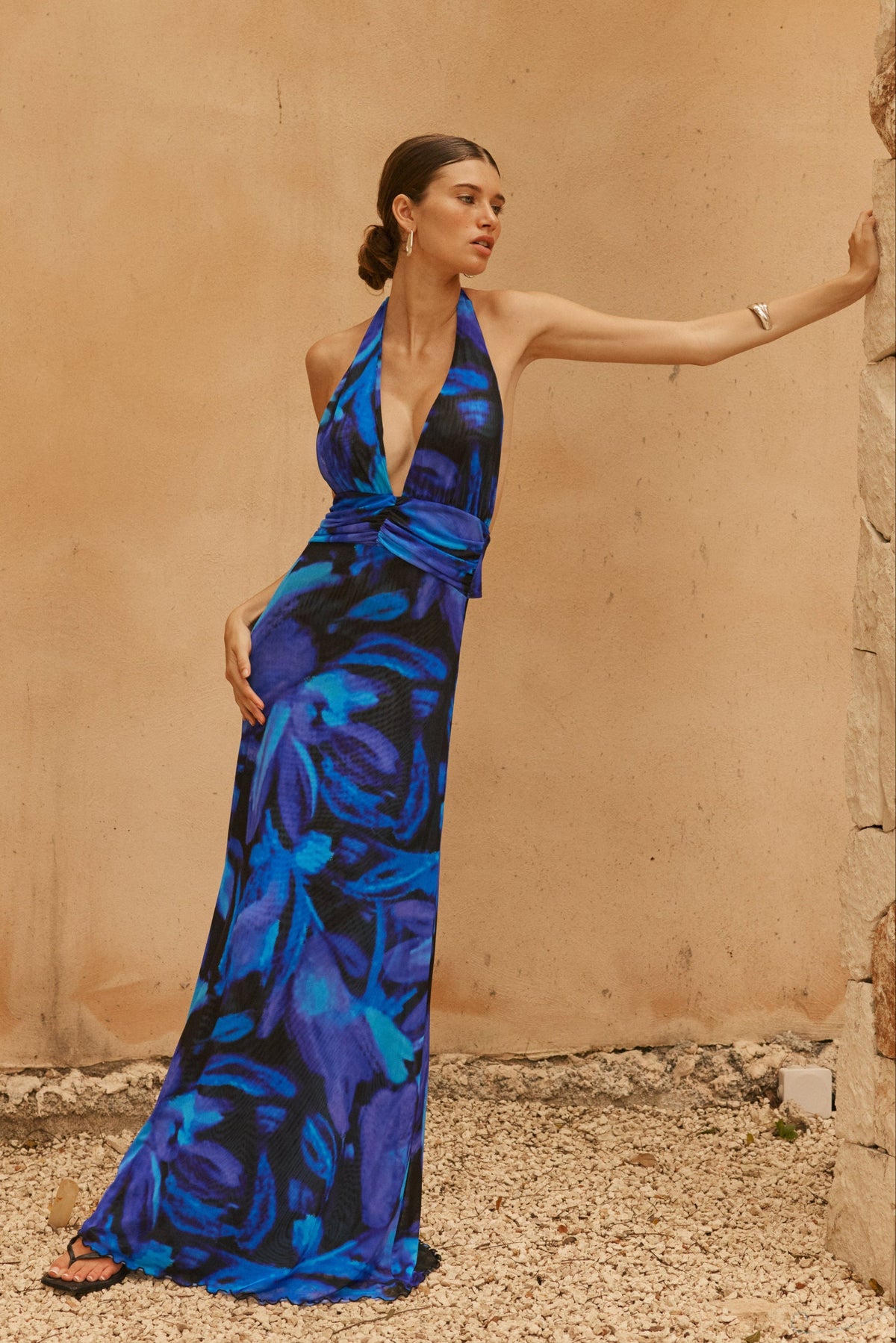This is an image of Chelsea Maxi Dress in Lagoon - RESA featuring a model wearing the dress