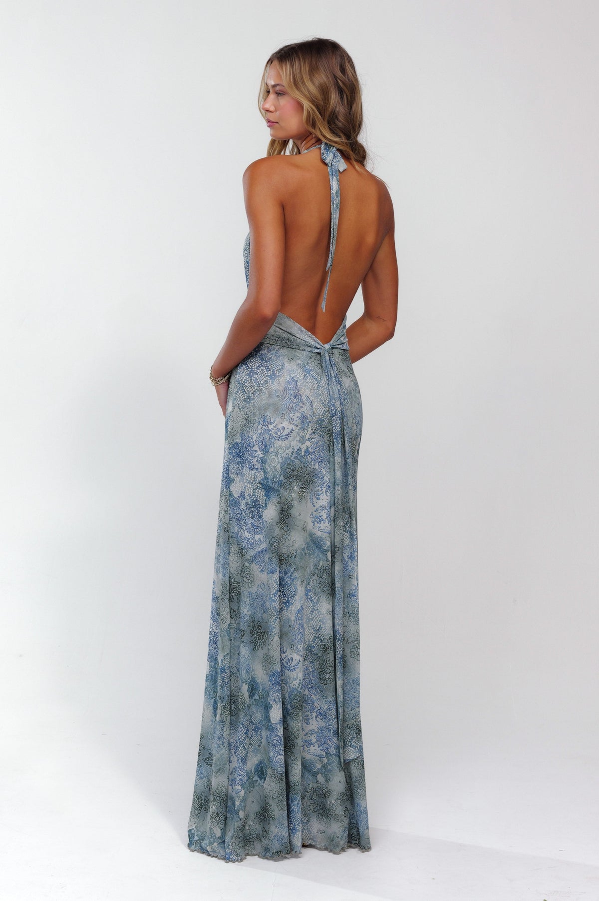 This is an image of Chelsea Maxi Dress in Siren - RESA featuring a model wearing the dress