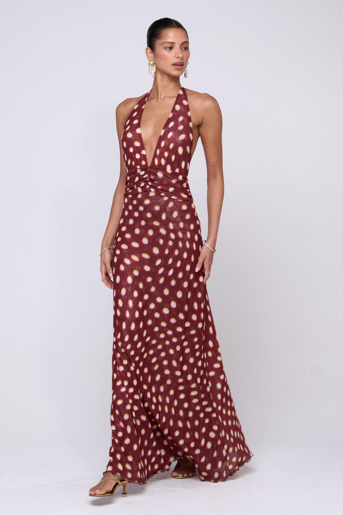 This is an image of Chelsea Maxi Dress in Spice - RESA featuring a model wearing the dress