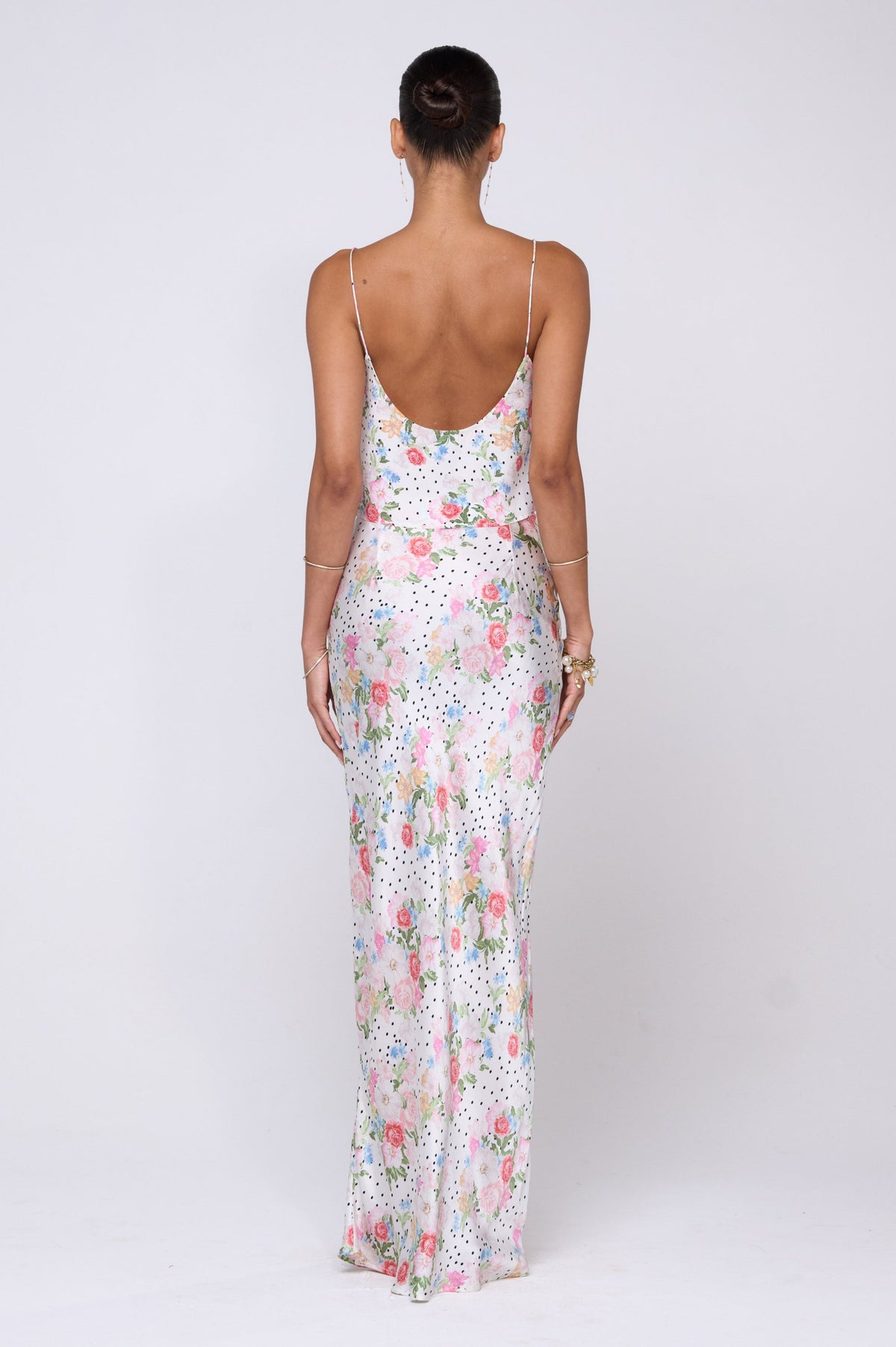 This is an image of Claire Top in Pois - RESA featuring a model wearing the dress
