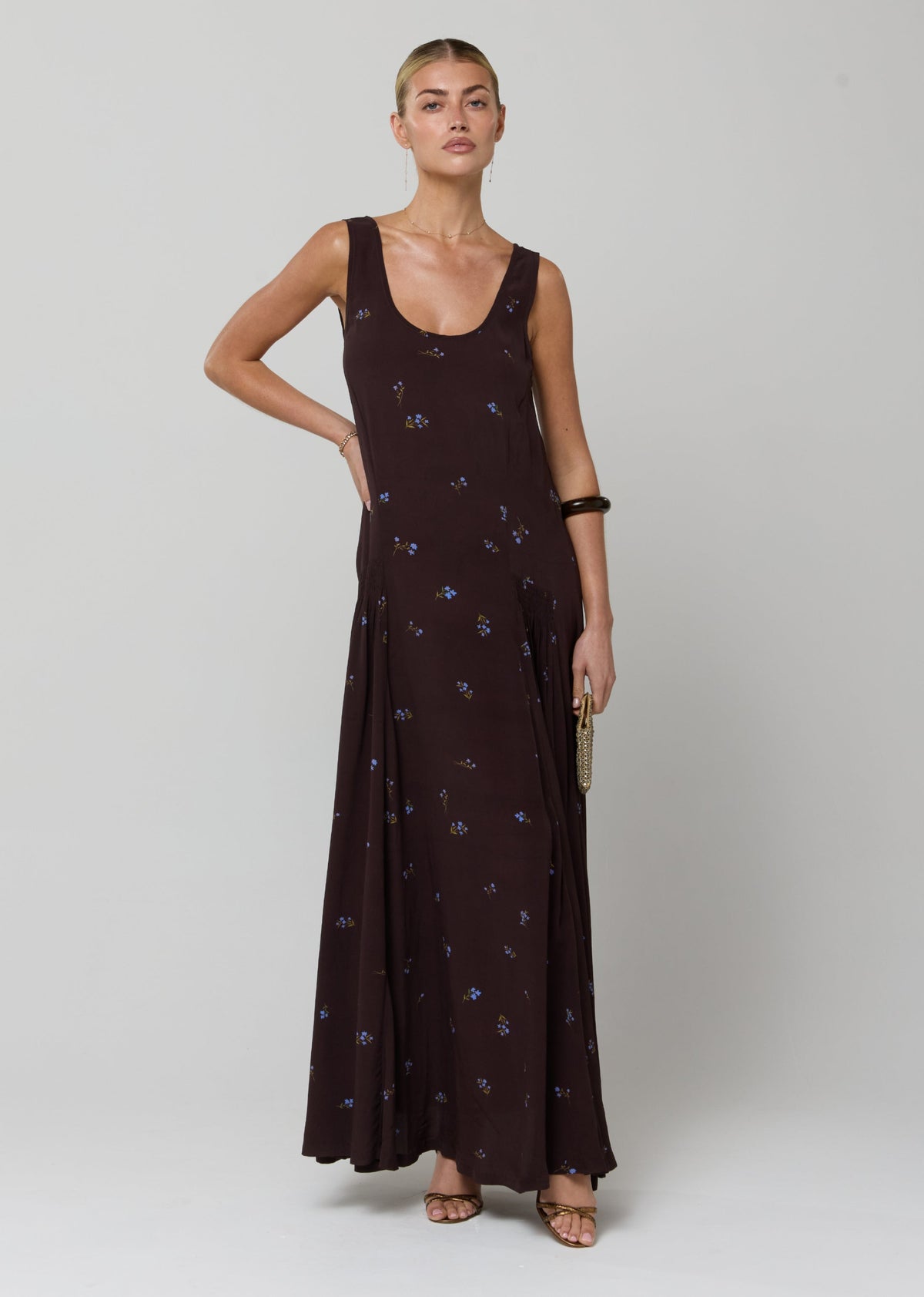 This is an image of Colette Dress in Blythe - RESA featuring a model wearing the dress