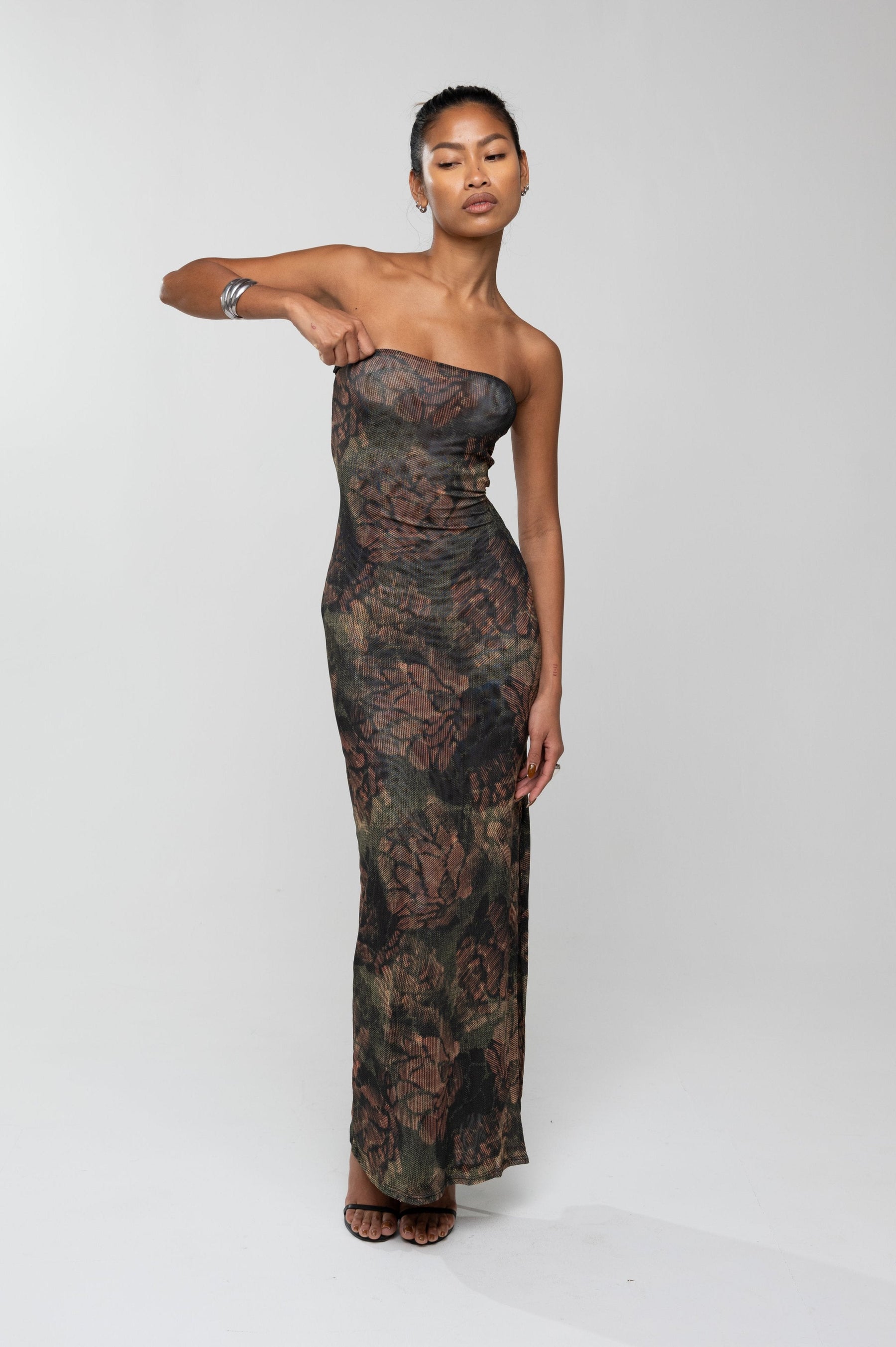 This is an image of Demi Dress in Autumn - RESA featuring a model wearing the dress