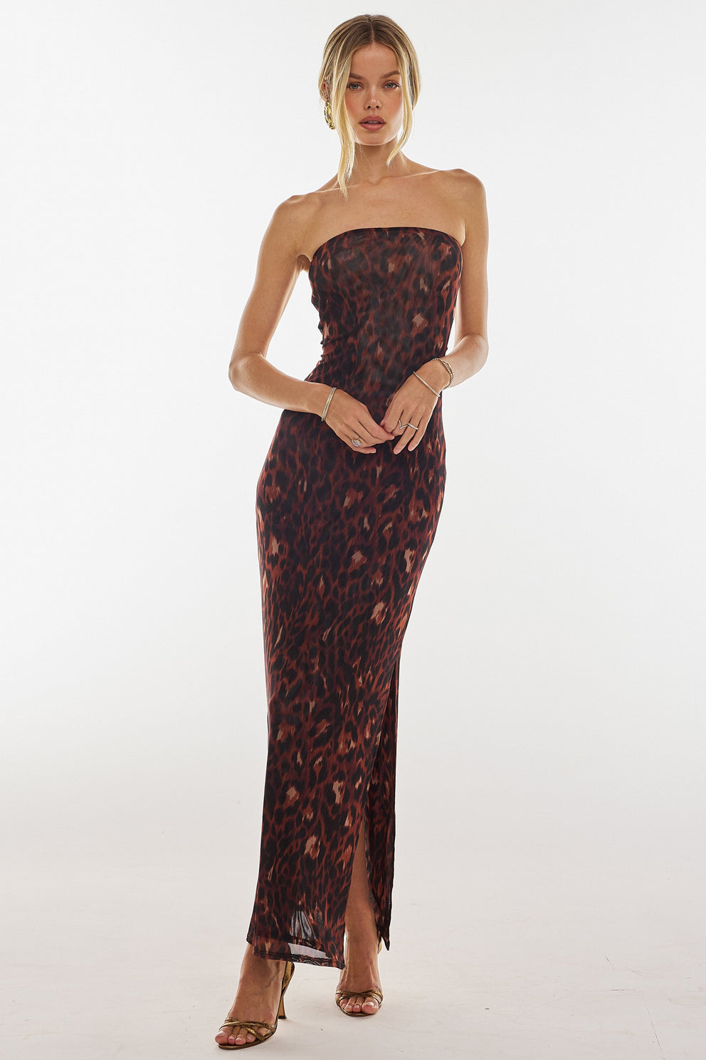 knox maxi dress leopard Demi Mesh Dress in Knox – RESA