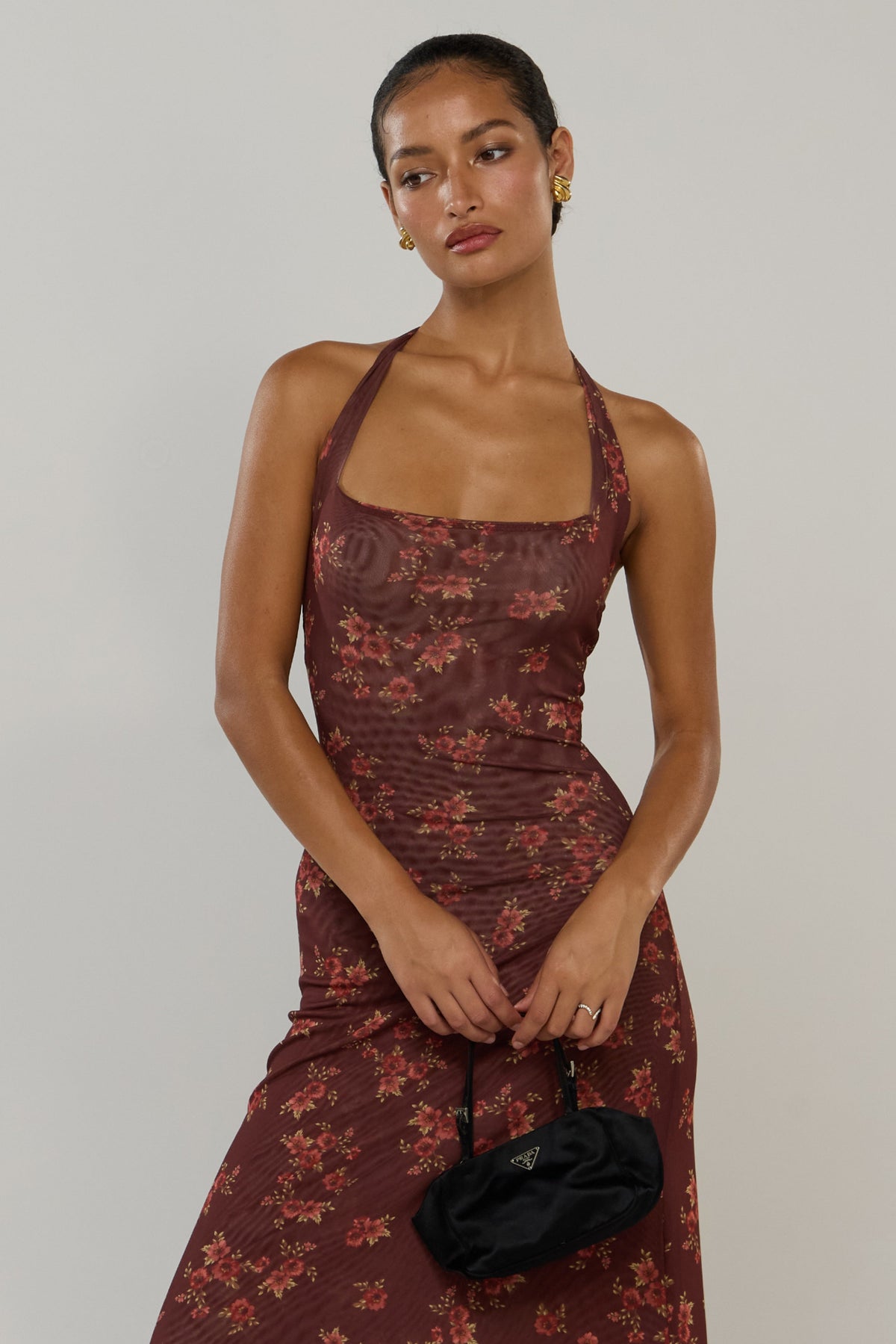 This is an image of Elise in Mulberry - RESA featuring a model wearing the dress