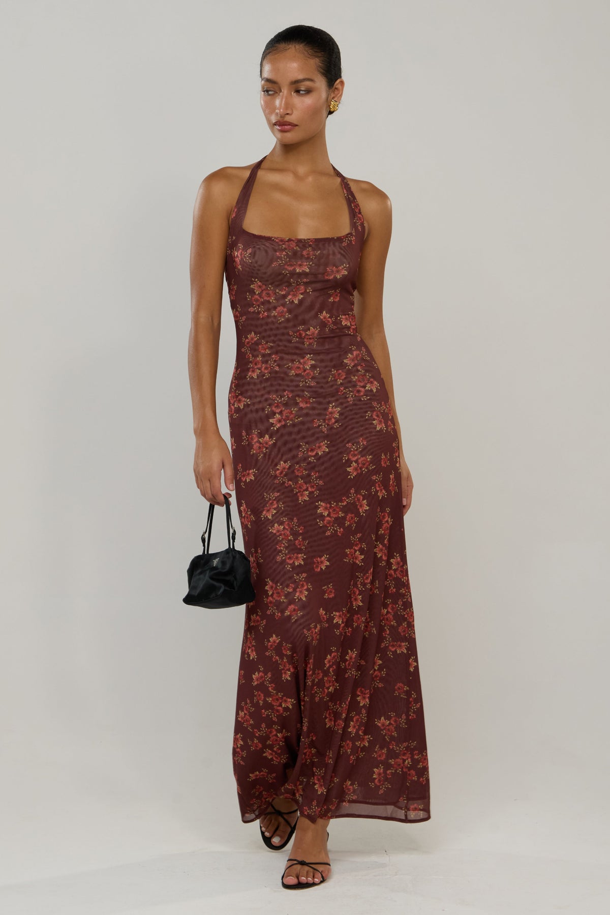 This is an image of Elise in Mulberry - RESA featuring a model wearing the dress