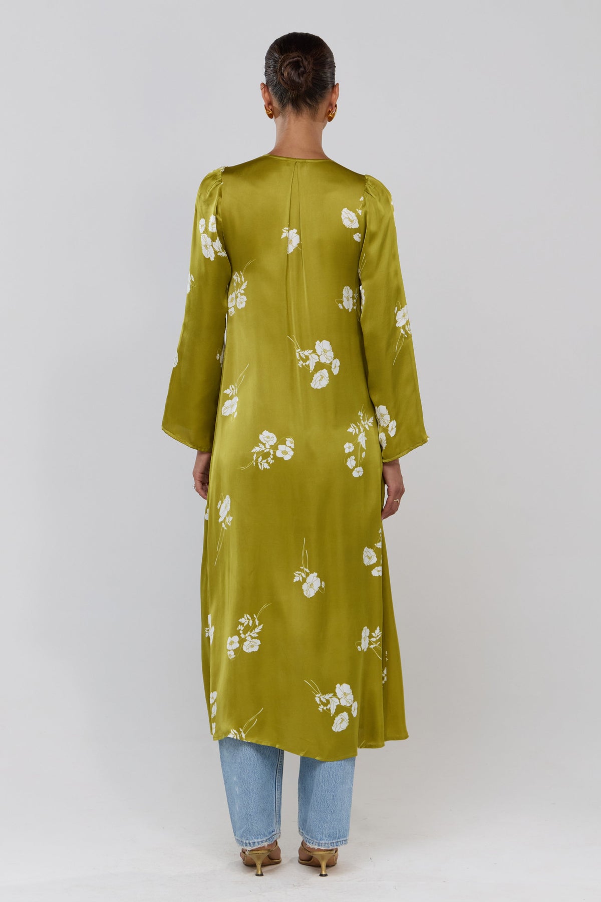 This is an image of Elysa in Moss - RESA featuring a model wearing the dress
