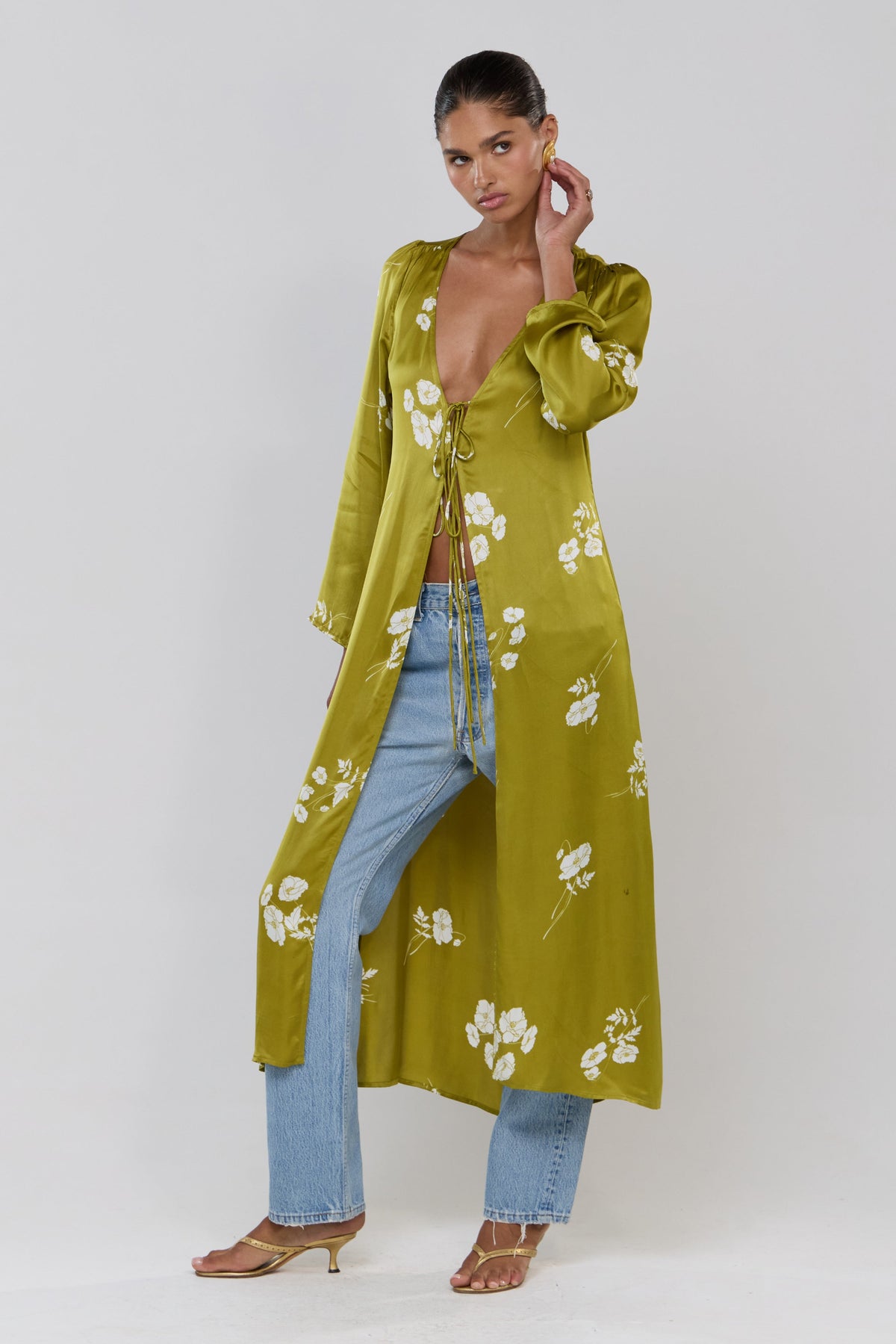 This is an image of Elysa in Moss - RESA featuring a model wearing the dress