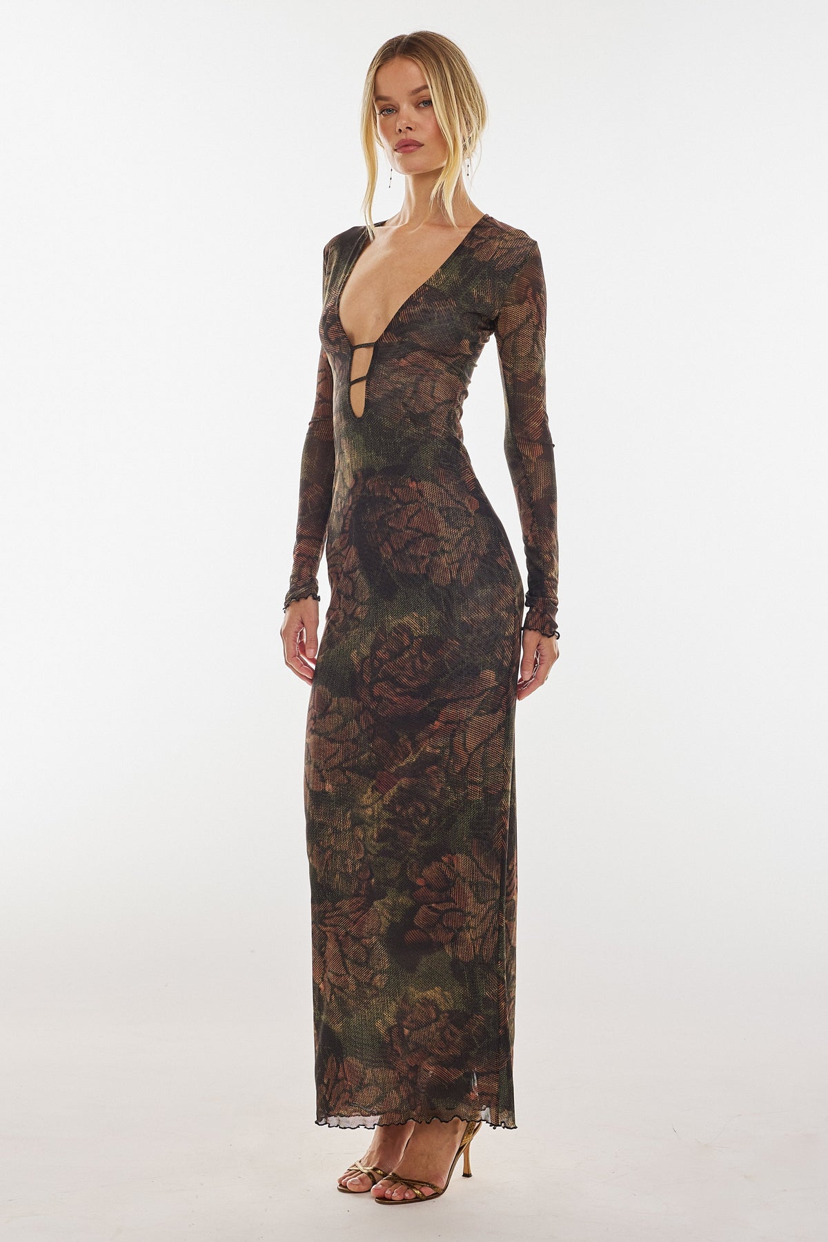 This is an image of Esme Dress in Autumn - RESA featuring a model wearing the dress