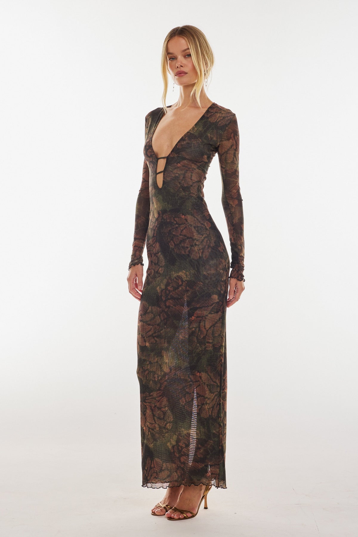 This is an image of Esme Dress in Autumn - RESA featuring a model wearing the dress