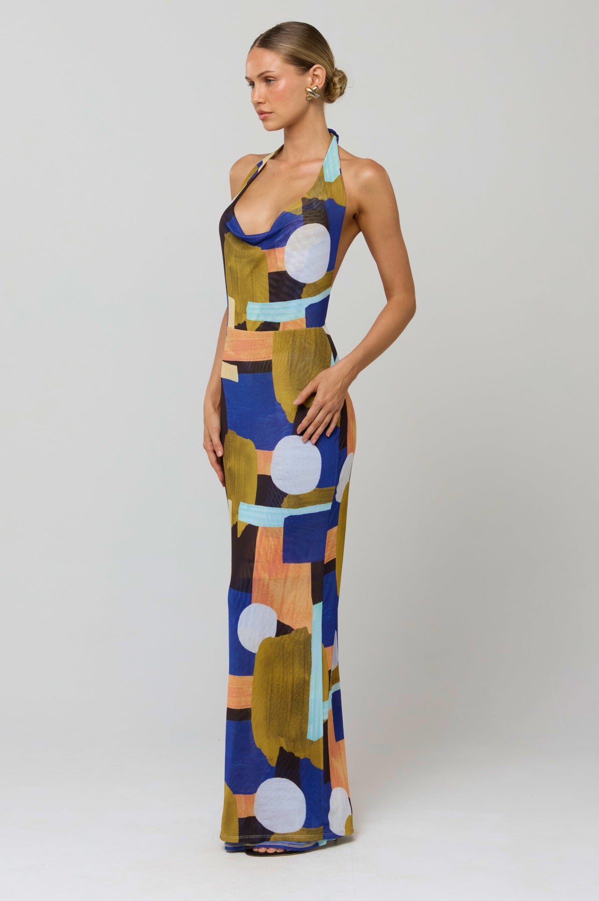 This is an image of Fiona Dress in Deco - RESA featuring a model wearing the dress