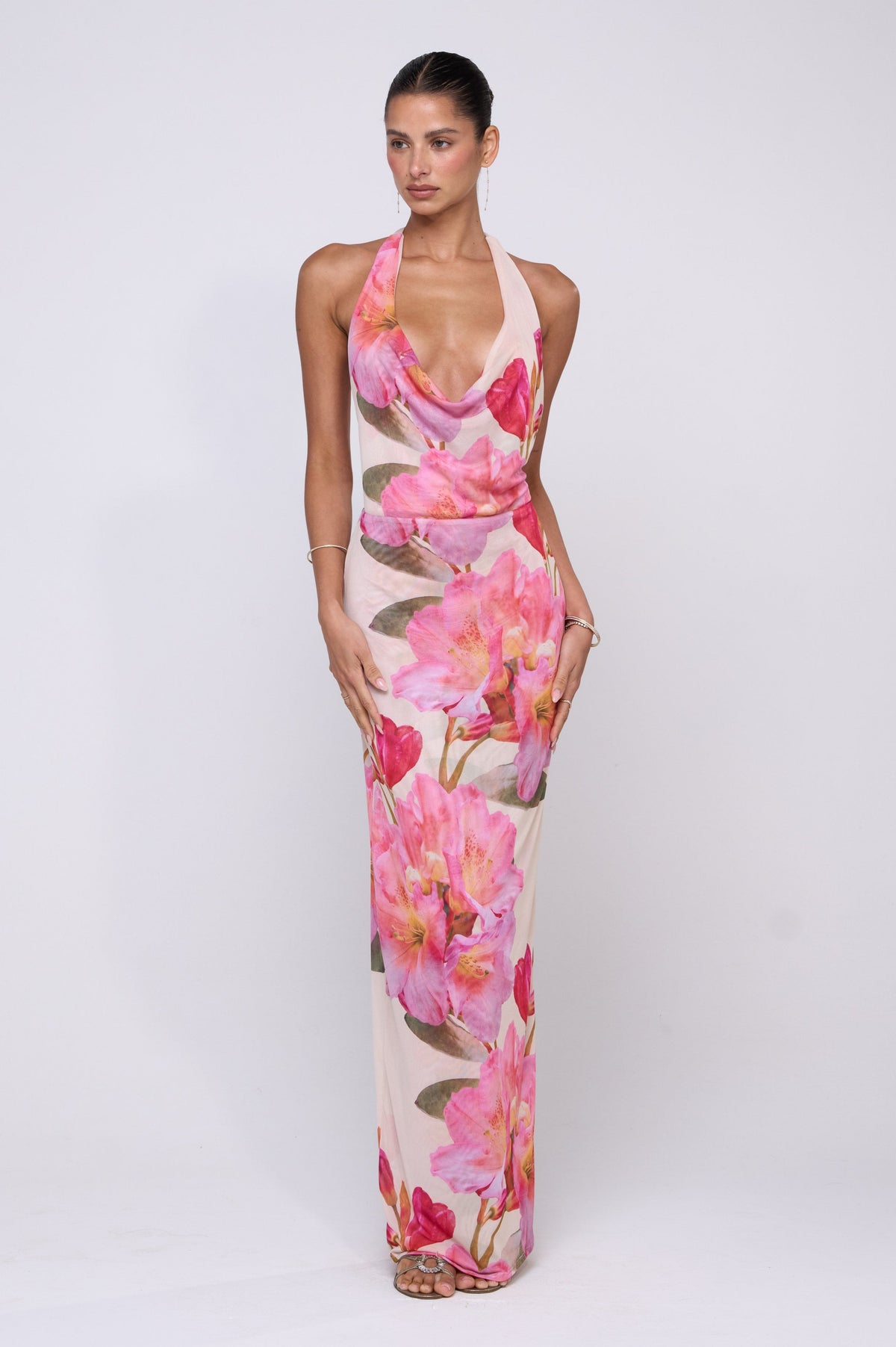 This is an image of Fiona Dress in Lily - RESA featuring a model wearing the dress