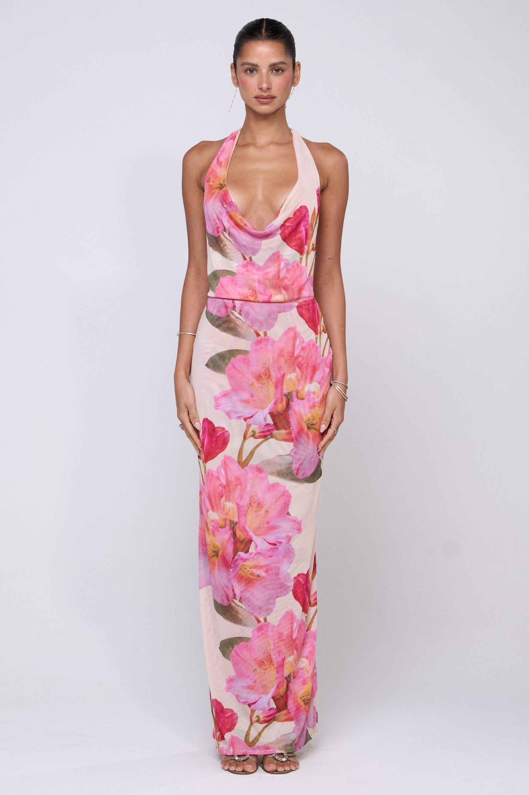 This is an image of Fiona Dress in Lily - RESA featuring a model wearing the dress