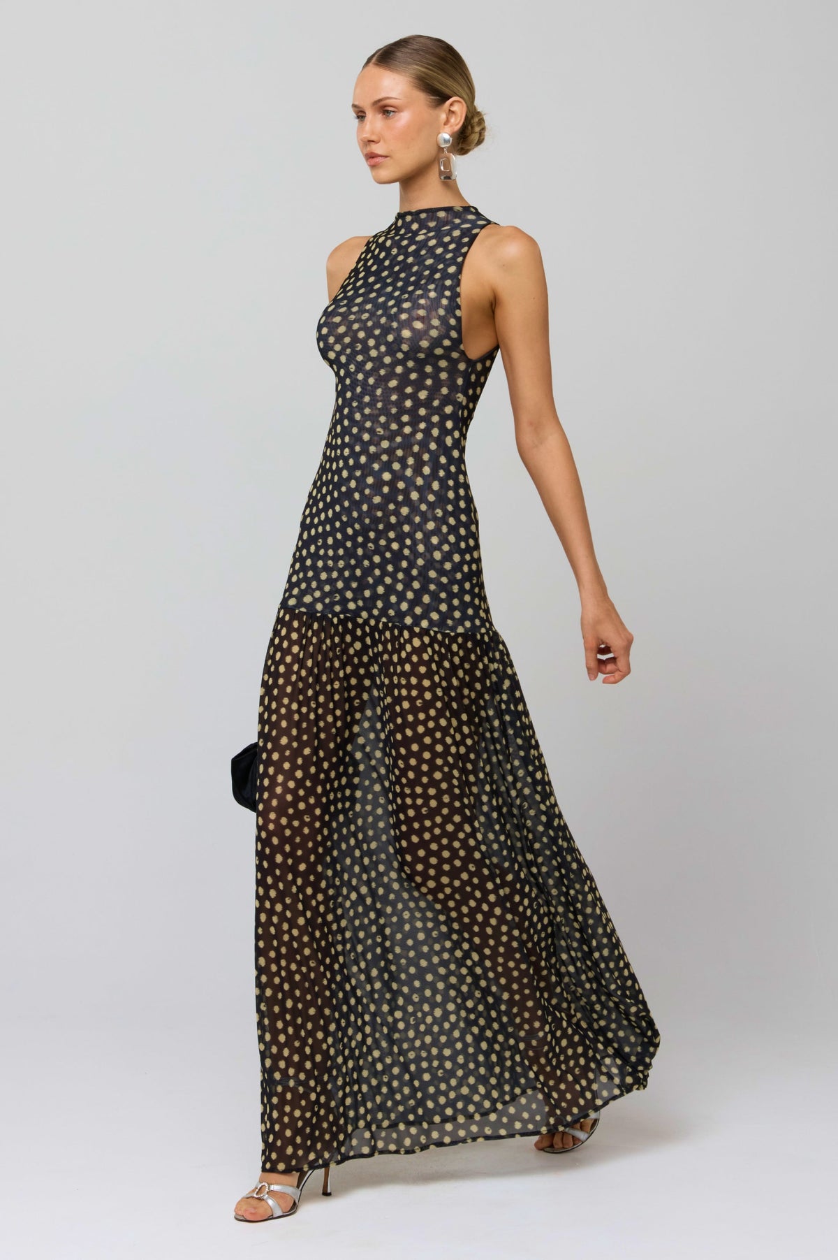 This is an image of Frida Dress in Celeste - RESA featuring a model wearing the dress