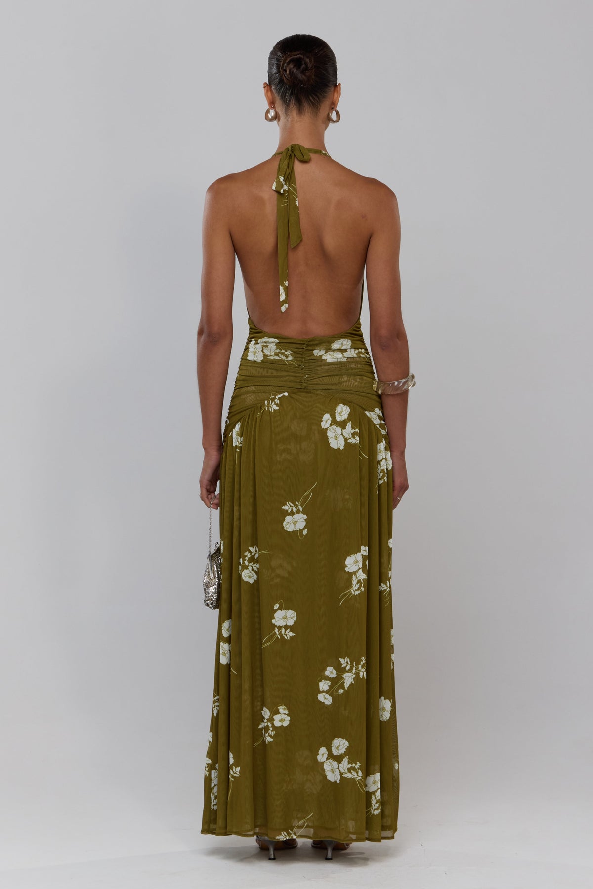 This is an image of Grace in Moss - RESA featuring a model wearing the dress