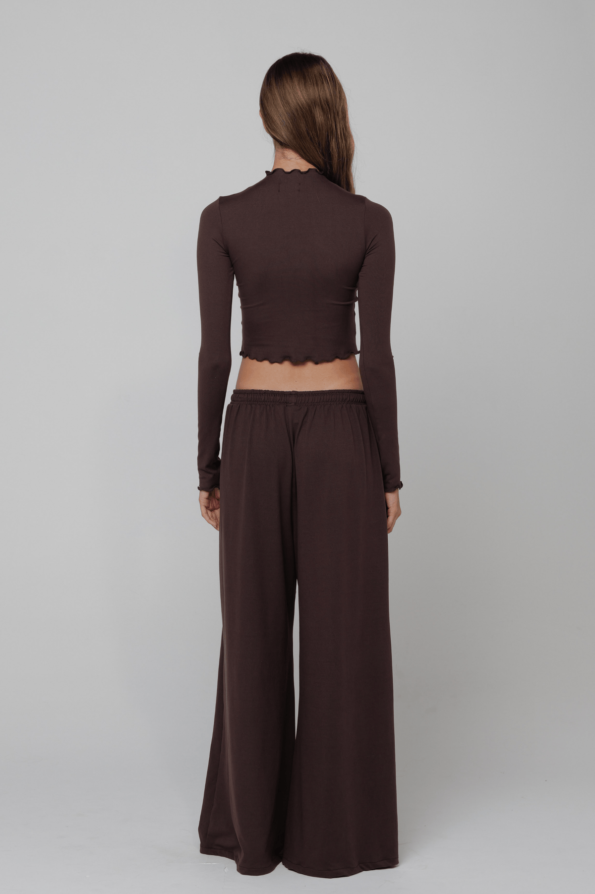 This is an image of Ida Top Second Skin in Cacao - RESA featuring a model wearing the dress