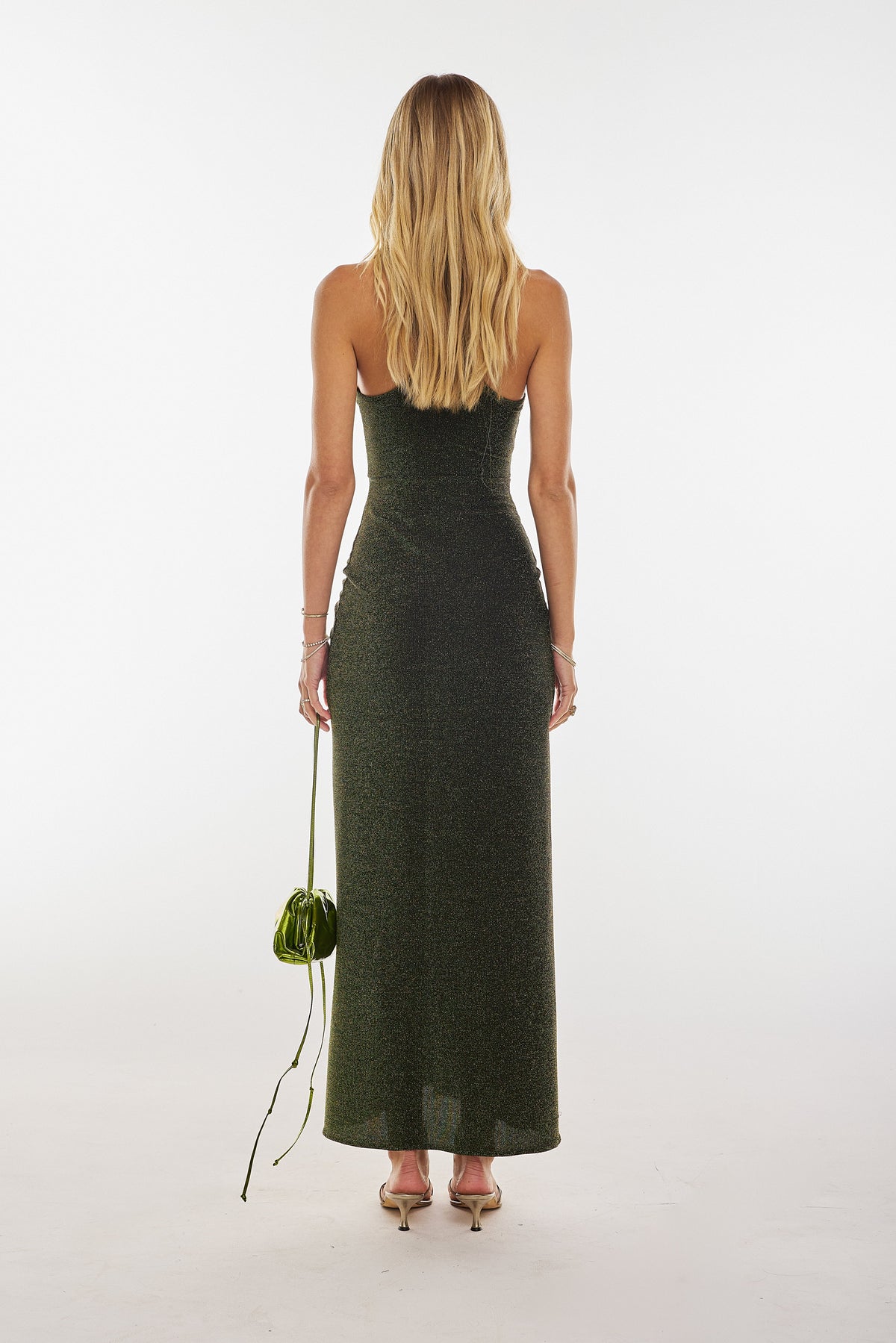 This is an image of Ivy Dress in Peridot - RESA featuring a model wearing the dress