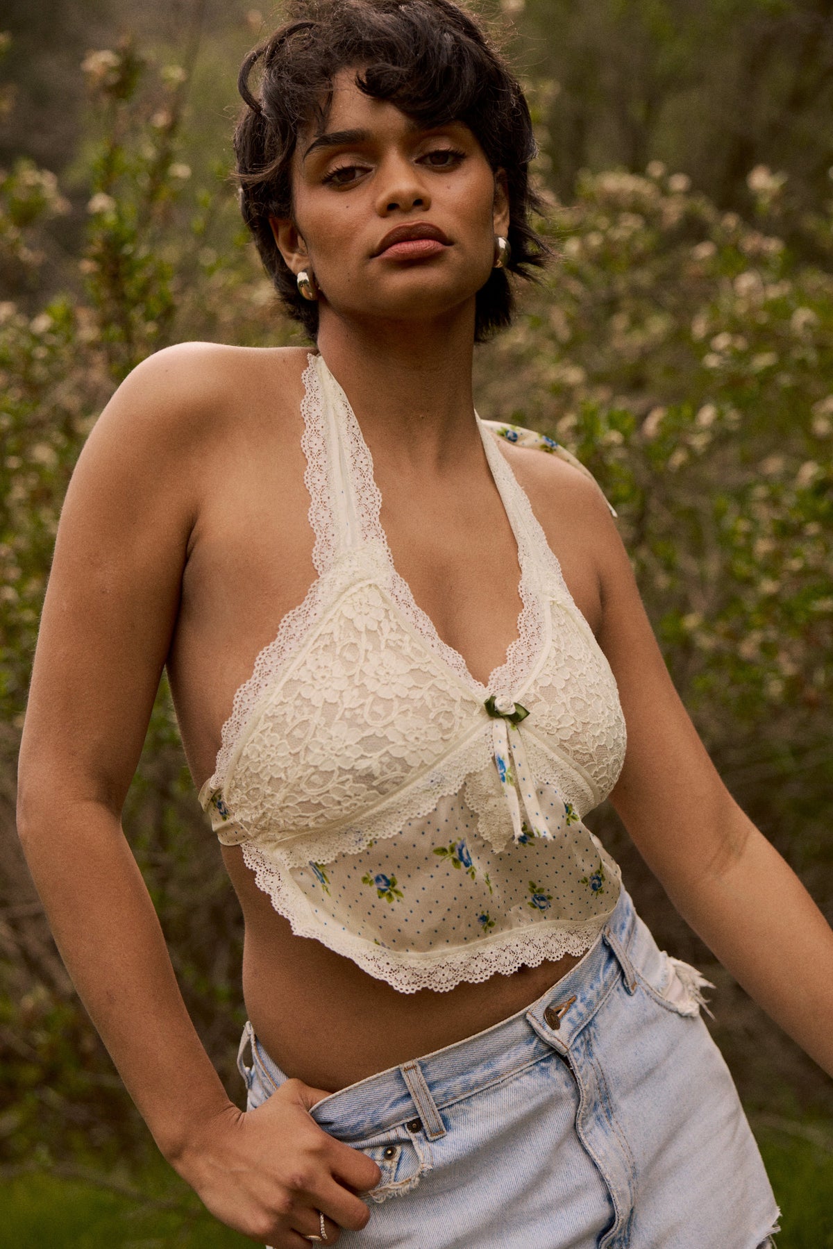 This is an image of Kaia Top in Bluebell - RESA featuring a model wearing the dress