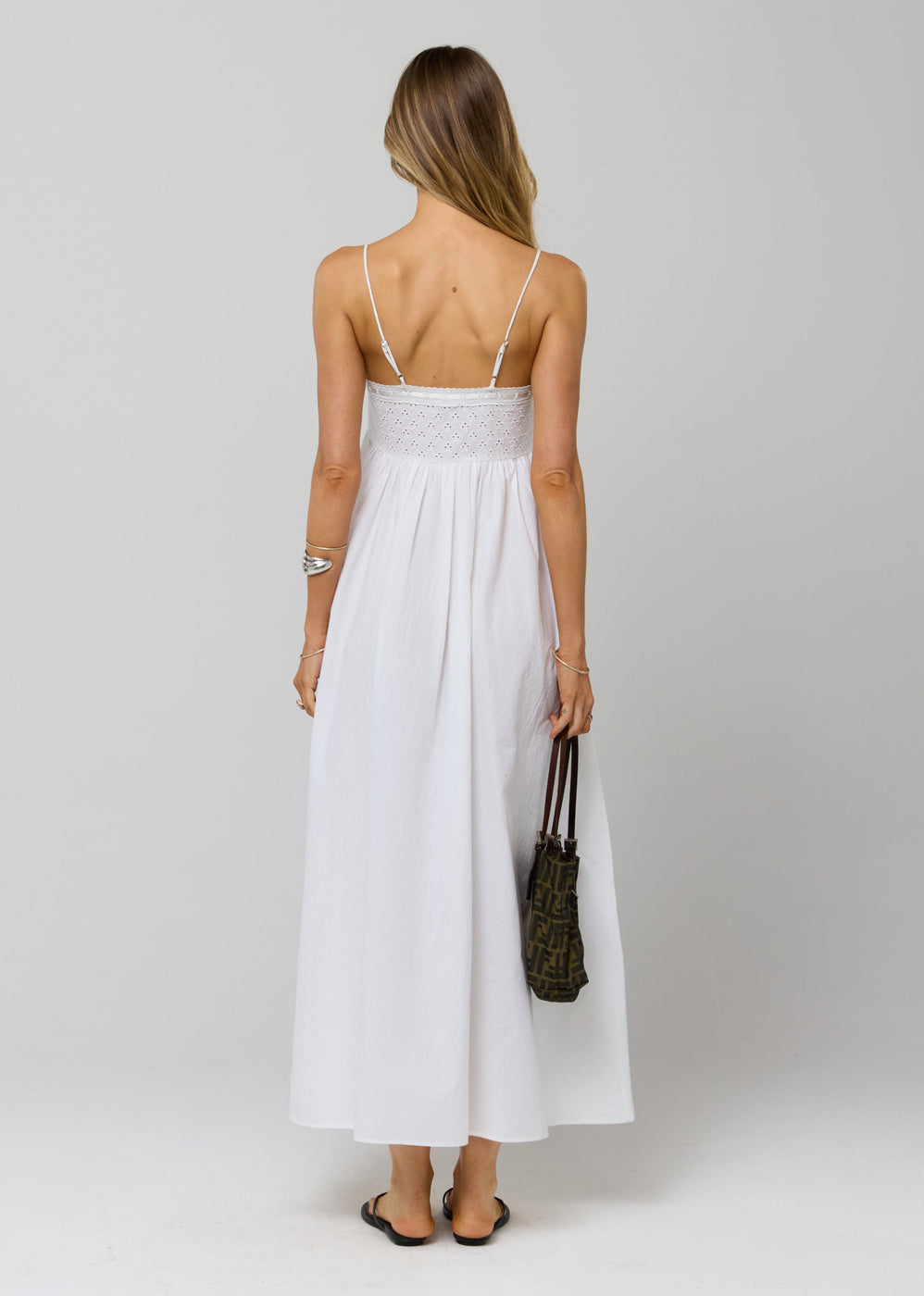 kira maxi dress line in White Eyelet M / White Eyelet Ideal for weddings Size:US30 baby_first_birthday Ever-Pretty Square Neck Long