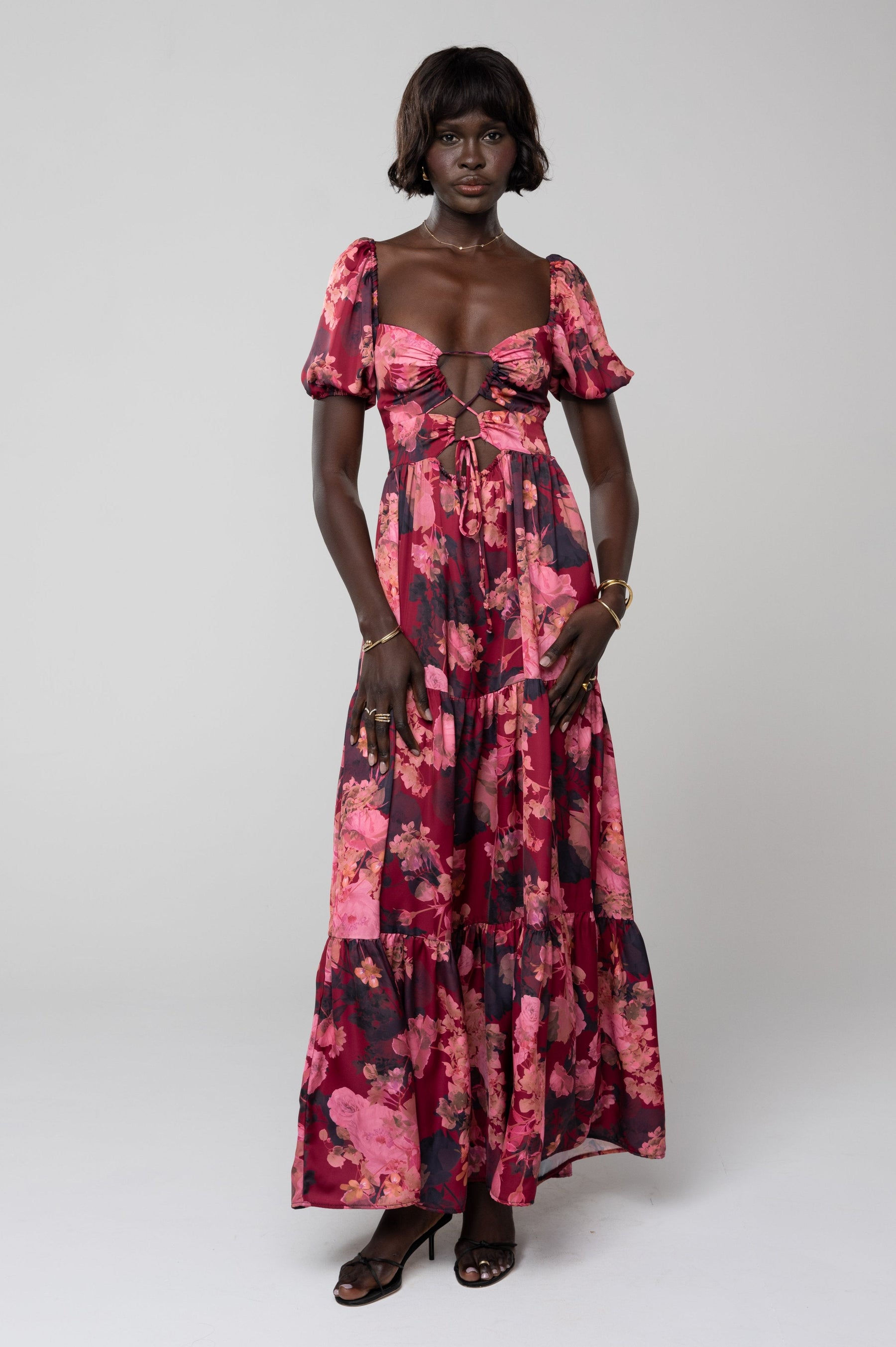 This is an image of Kit Dress in Aurora - RESA featuring a model wearing the dress