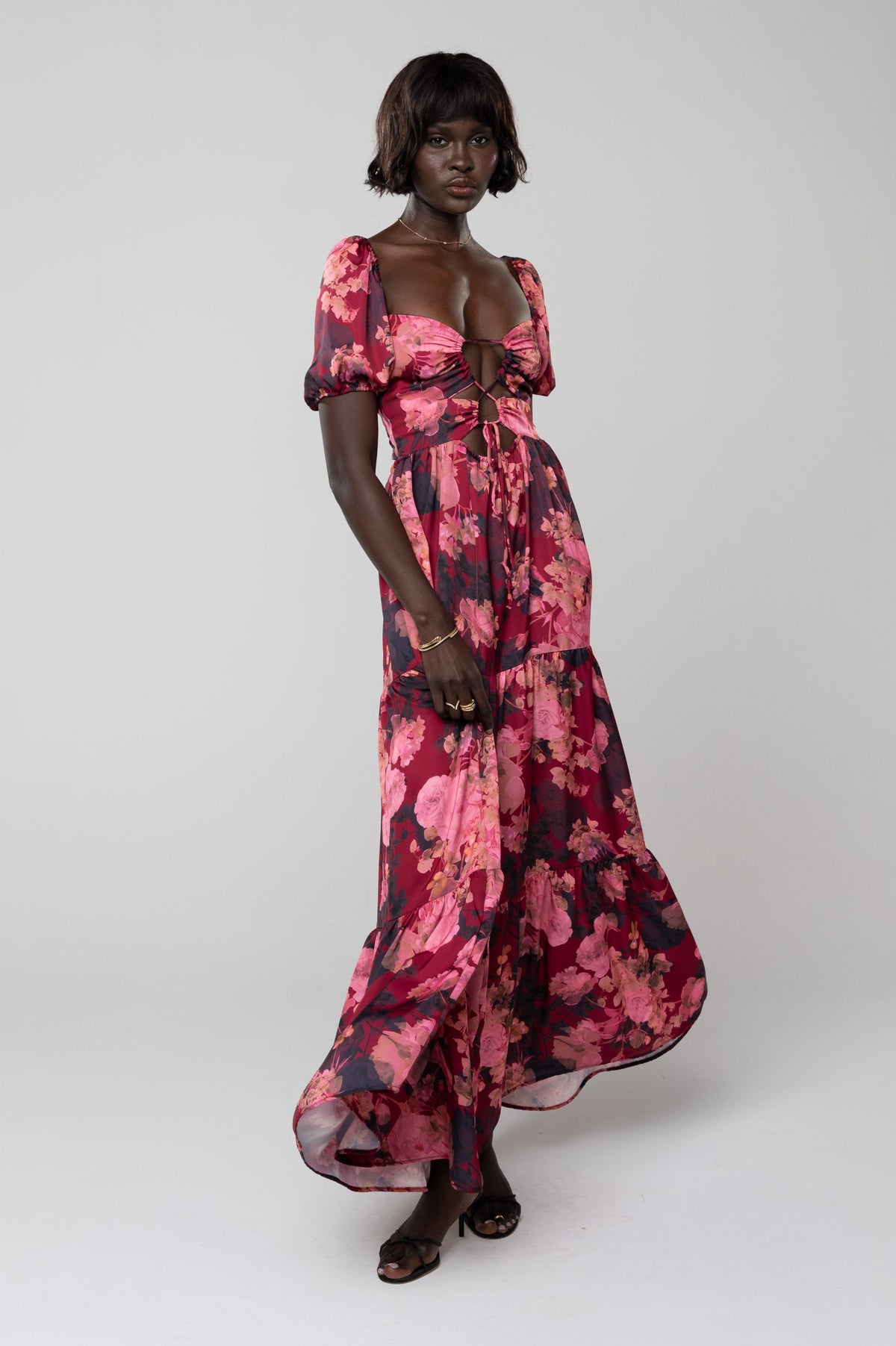 This is an image of Kit Dress in Aurora - RESA featuring a model wearing the dress