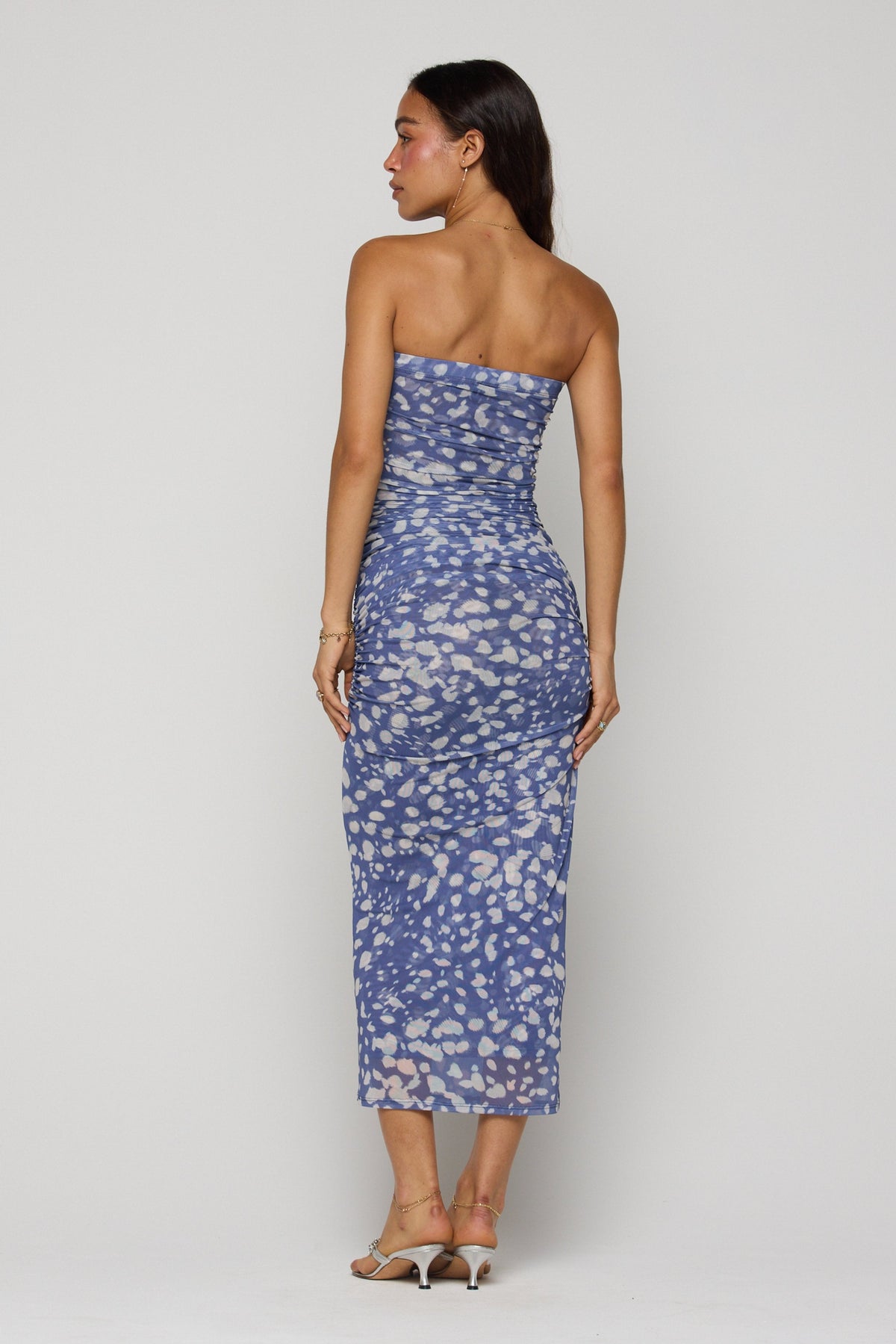 This is an image of Kristina Mesh Midi in Cove - RESA featuring a model wearing the dress