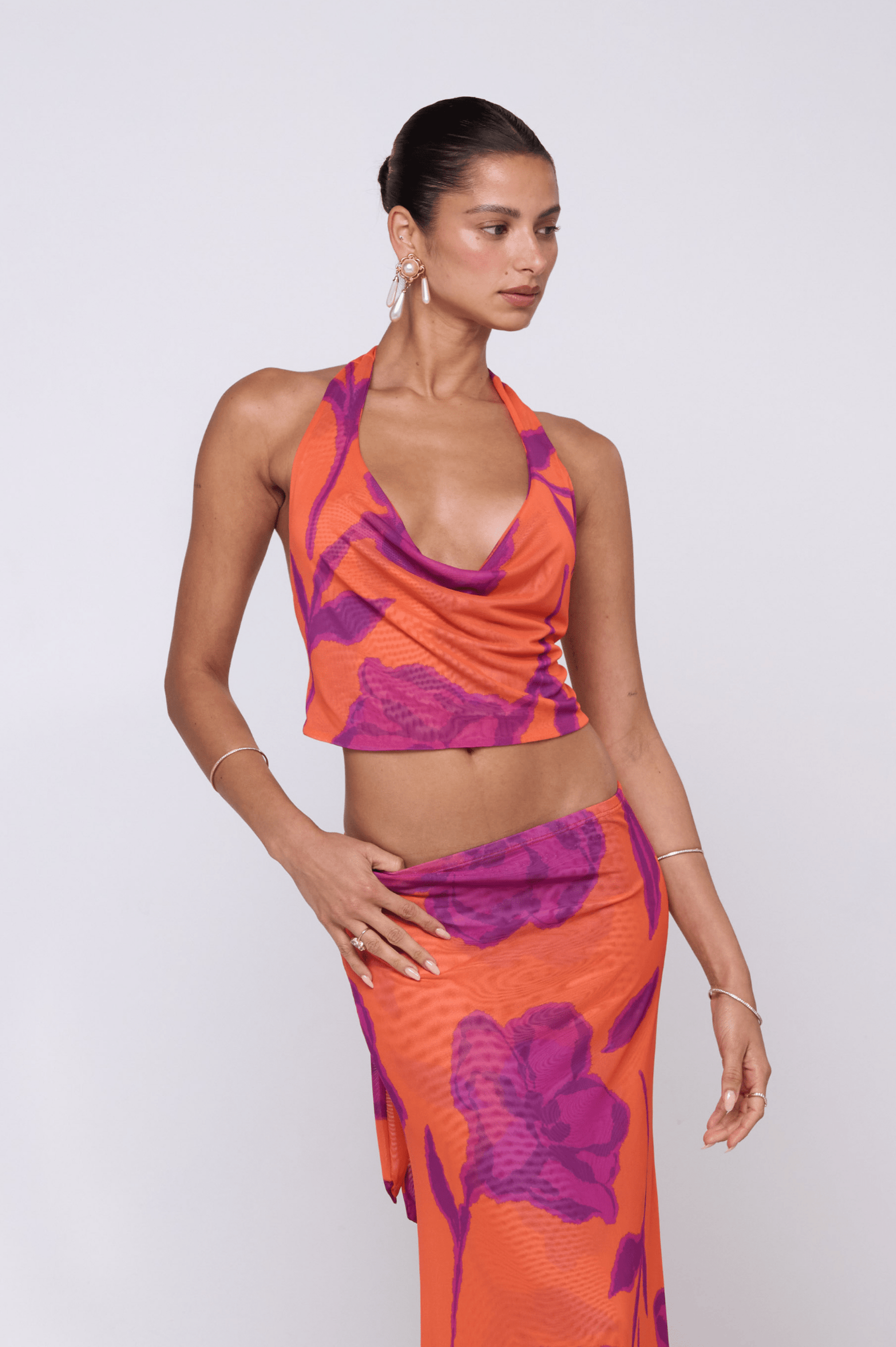 This is an image of Lea Top in Mandarin - RESA featuring a model wearing the dress
