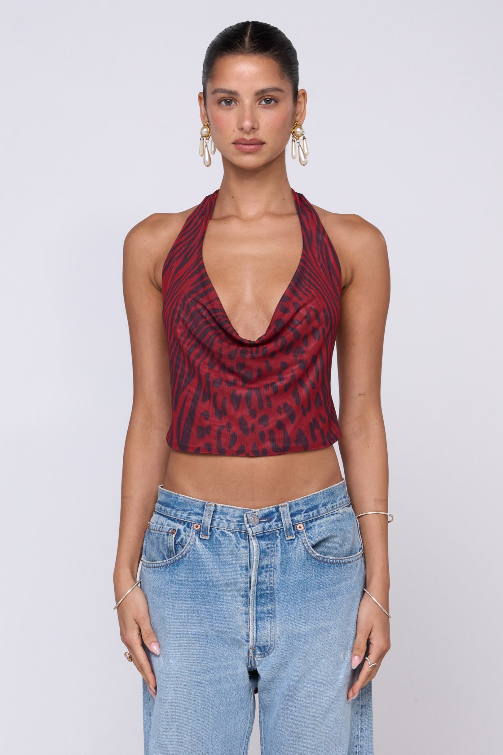 This is an image of Lea Top in Vixen - RESA featuring a model wearing the dress