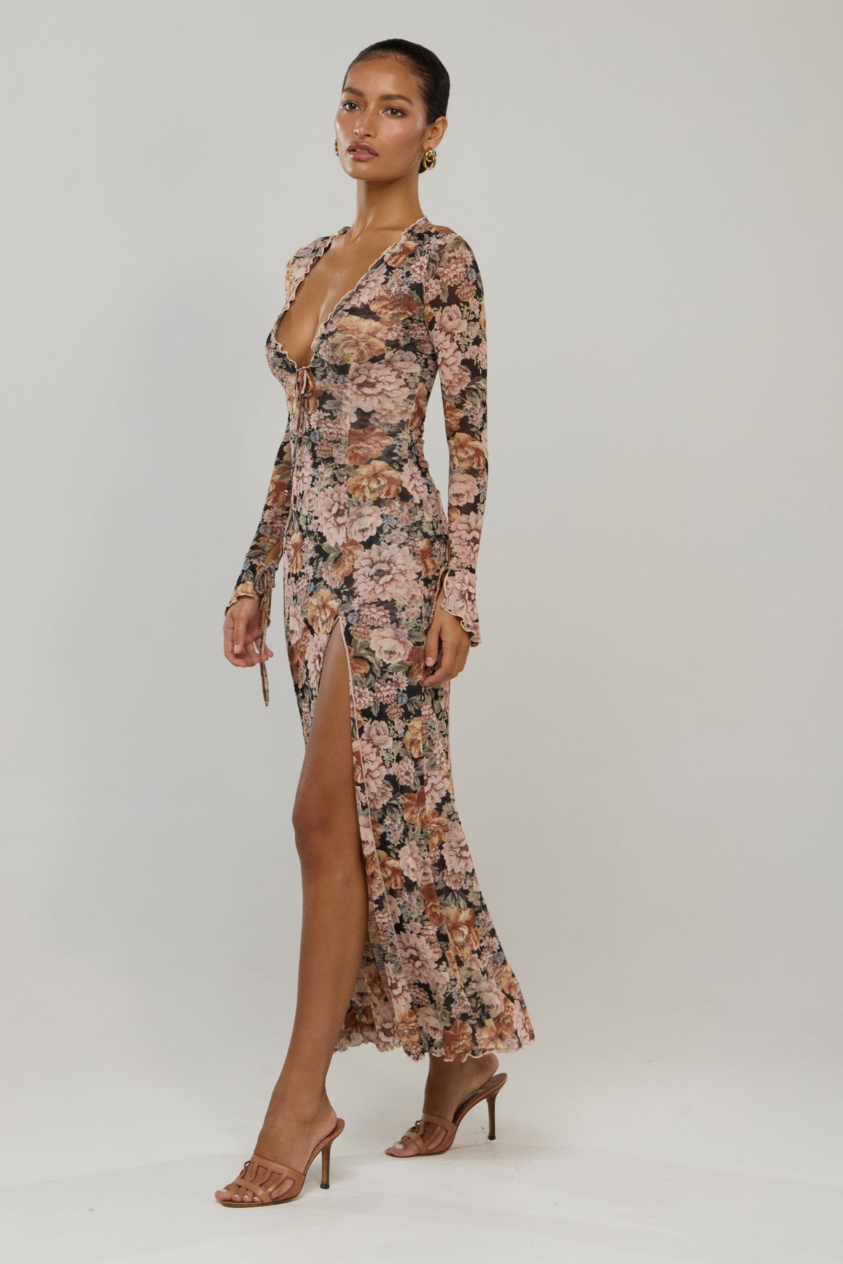 This is an image of Lennon in Antique - RESA featuring a model wearing the dress